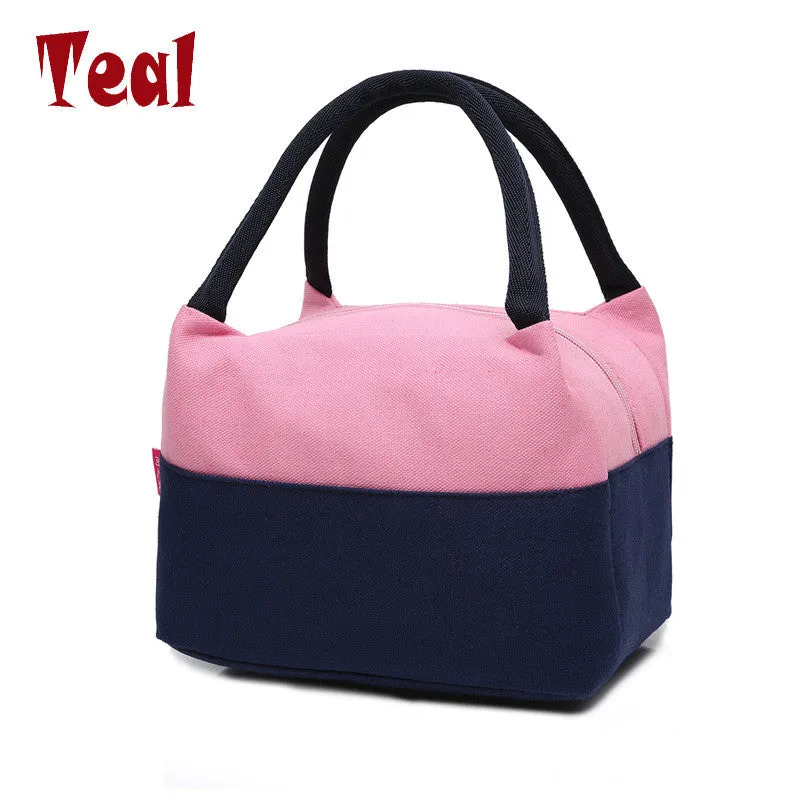 2017 new double insulated handbag ladies lunch box lunch bag hand carry ladies package Oxford cloth waterproof canvas bag