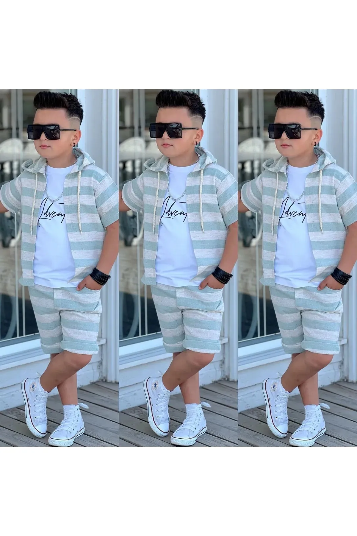 Alpids Boy's Linen Striped Sets