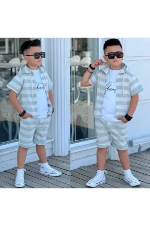 Alpids Boy's Linen Striped Sets