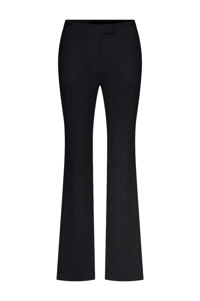 ARCED STRAIGHT CUT TROUSERS IN BLACK