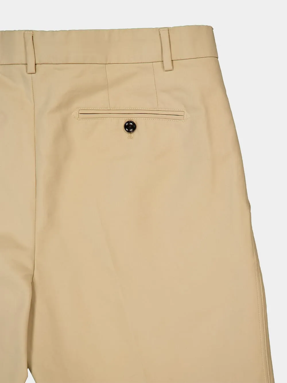 Beige Cotton Satin Semi-Sartorial Trousers