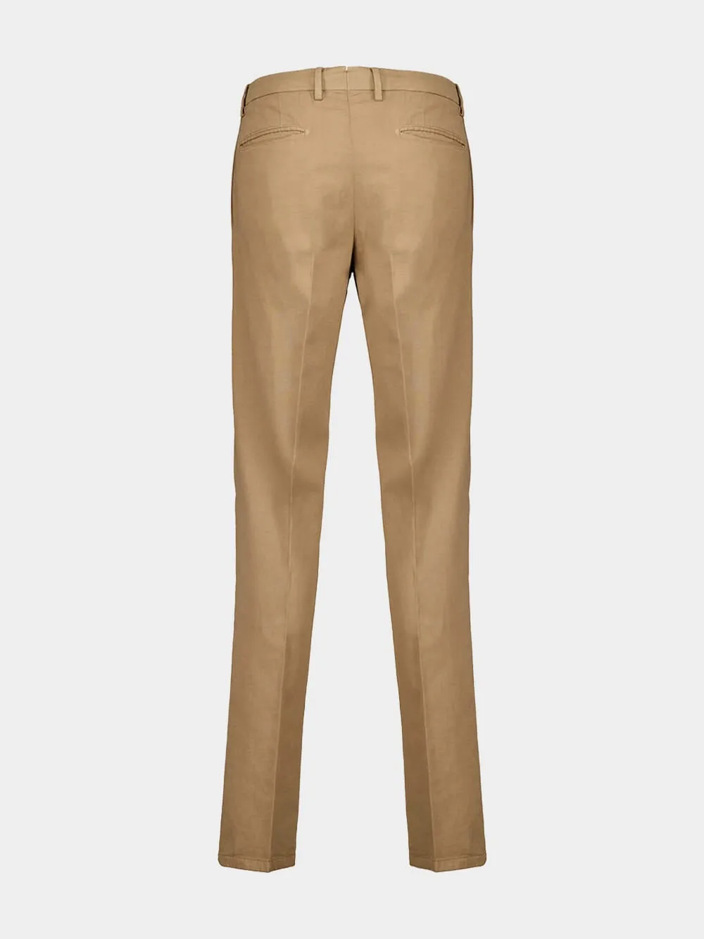 Beige Pressed-Crease Trousers