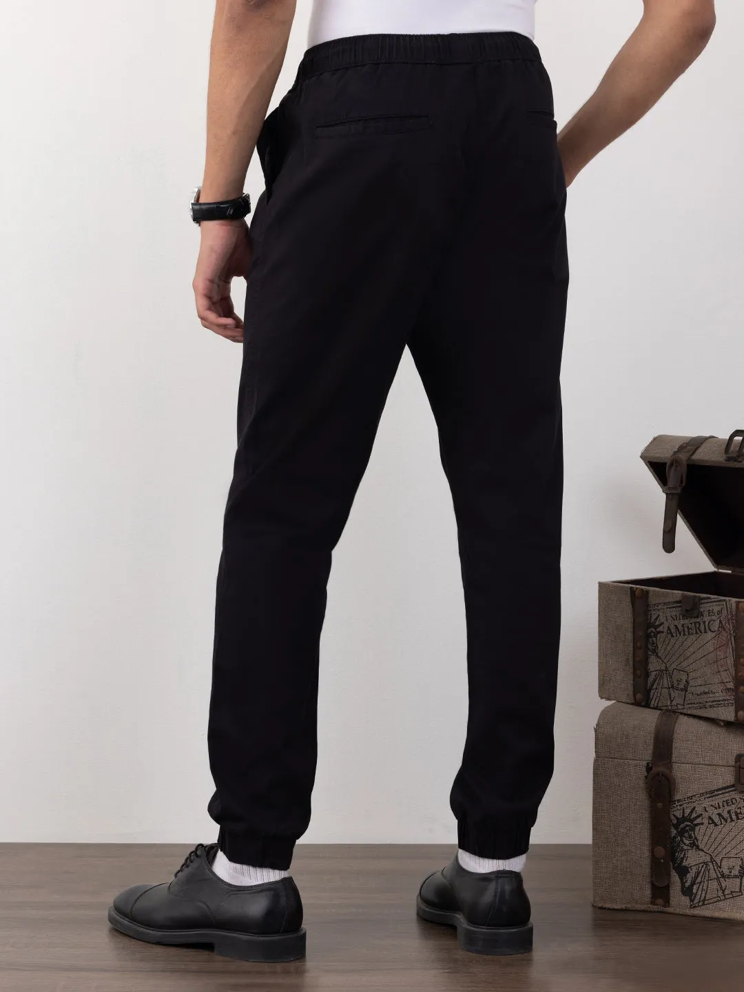 Black Plain Jogger Pants