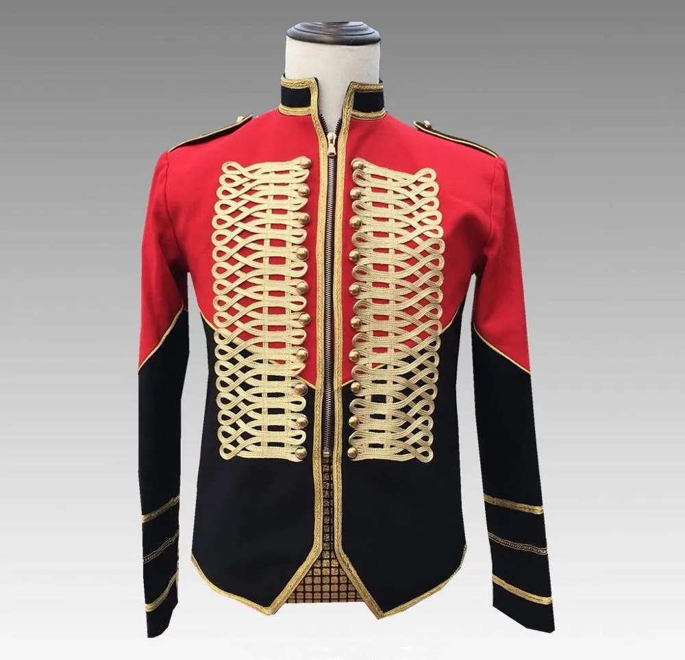 Black Red Gold Court Trendy Costume Style Men Jacket