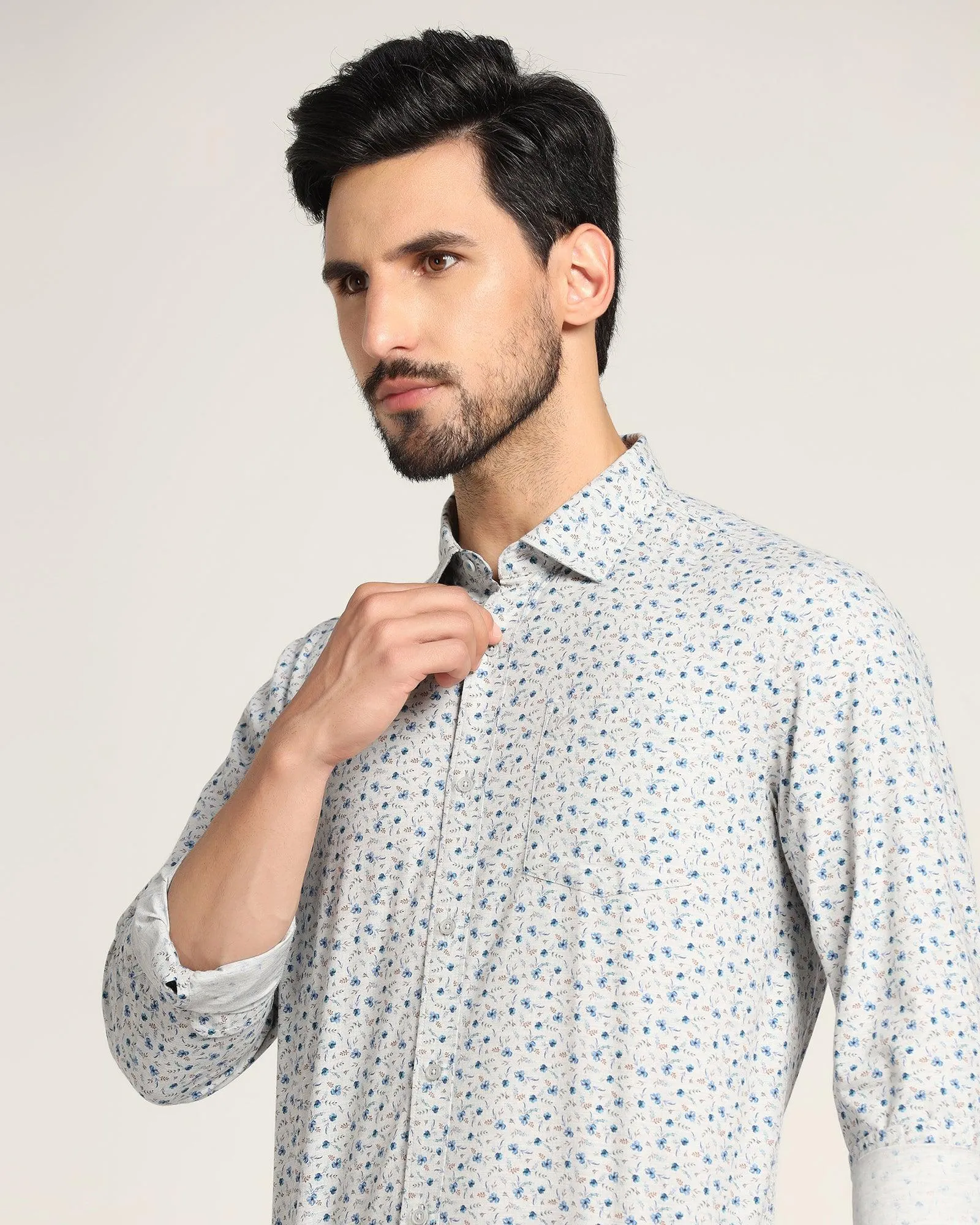 Casual Grey Printed Shirt - Jason