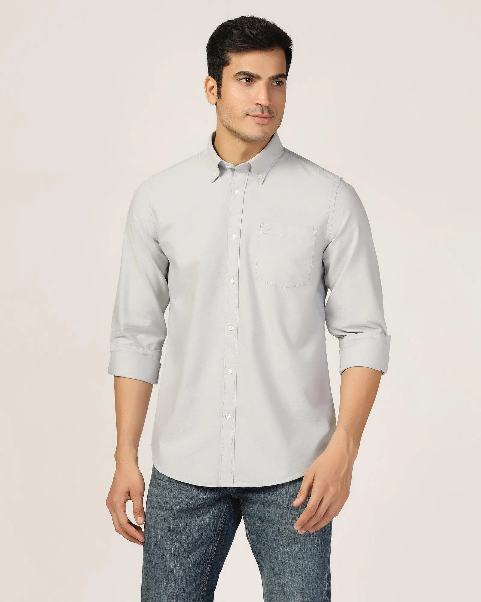 Casual Grey Solid Shirt - Molly