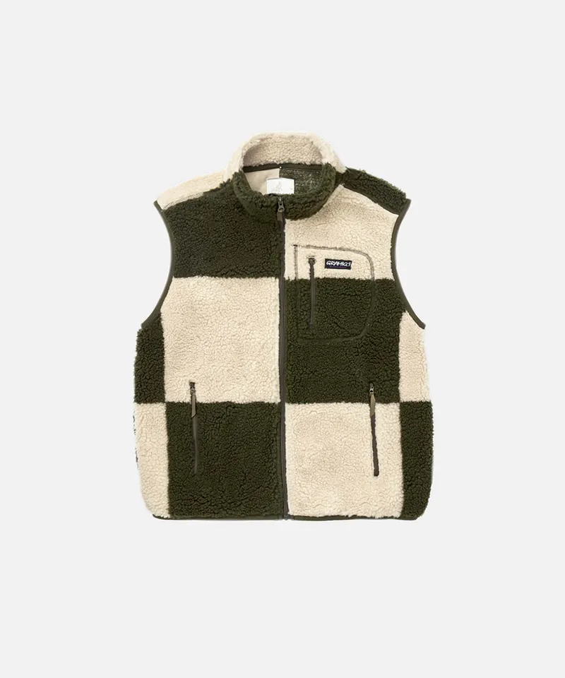 Checkered Sherpa Vest