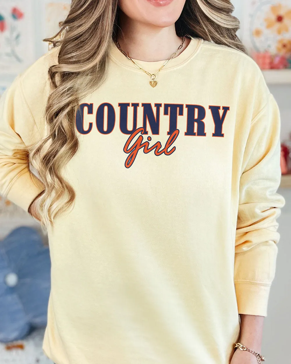 Country Girl® Logo Women's Comfort Colors Crewneck Sweatshirt