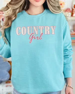 Country Girl® Logo Women's Comfort Colors Crewneck Sweatshirt