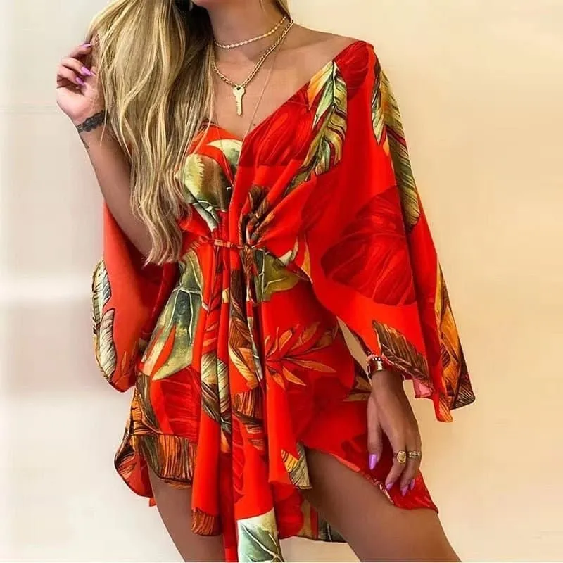 Elegant Beach Dresses - Stylish Summer Dresses with Lace Closure & Batwing Sleeves