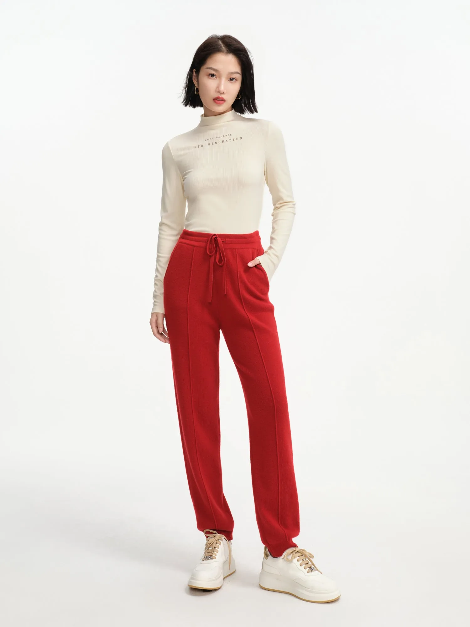 EP YAYING Cashmere Jogger Pants