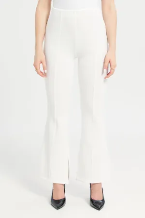 Flared Leg Slit Trouser