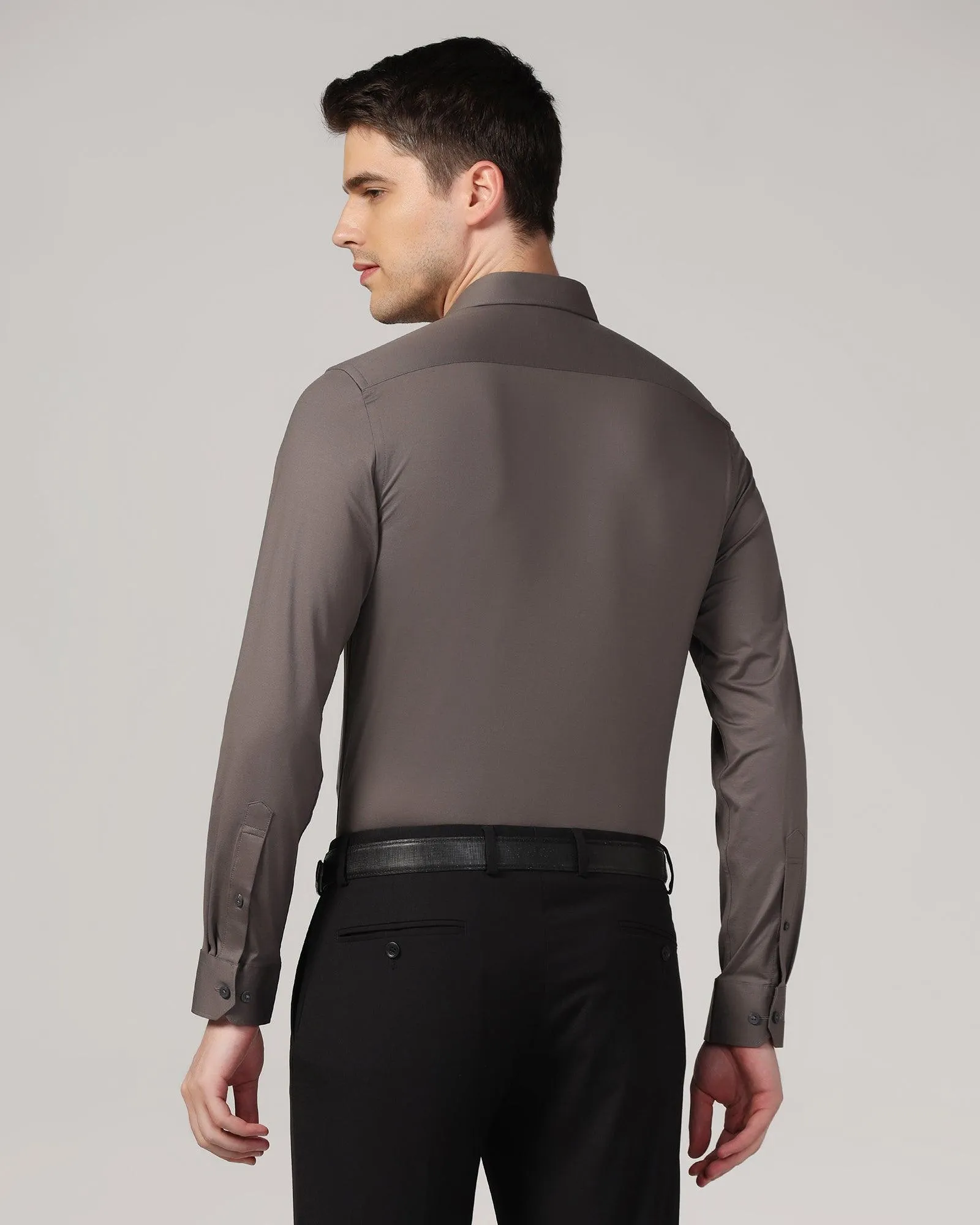 Formal Grey Solid Shirt - Sofk