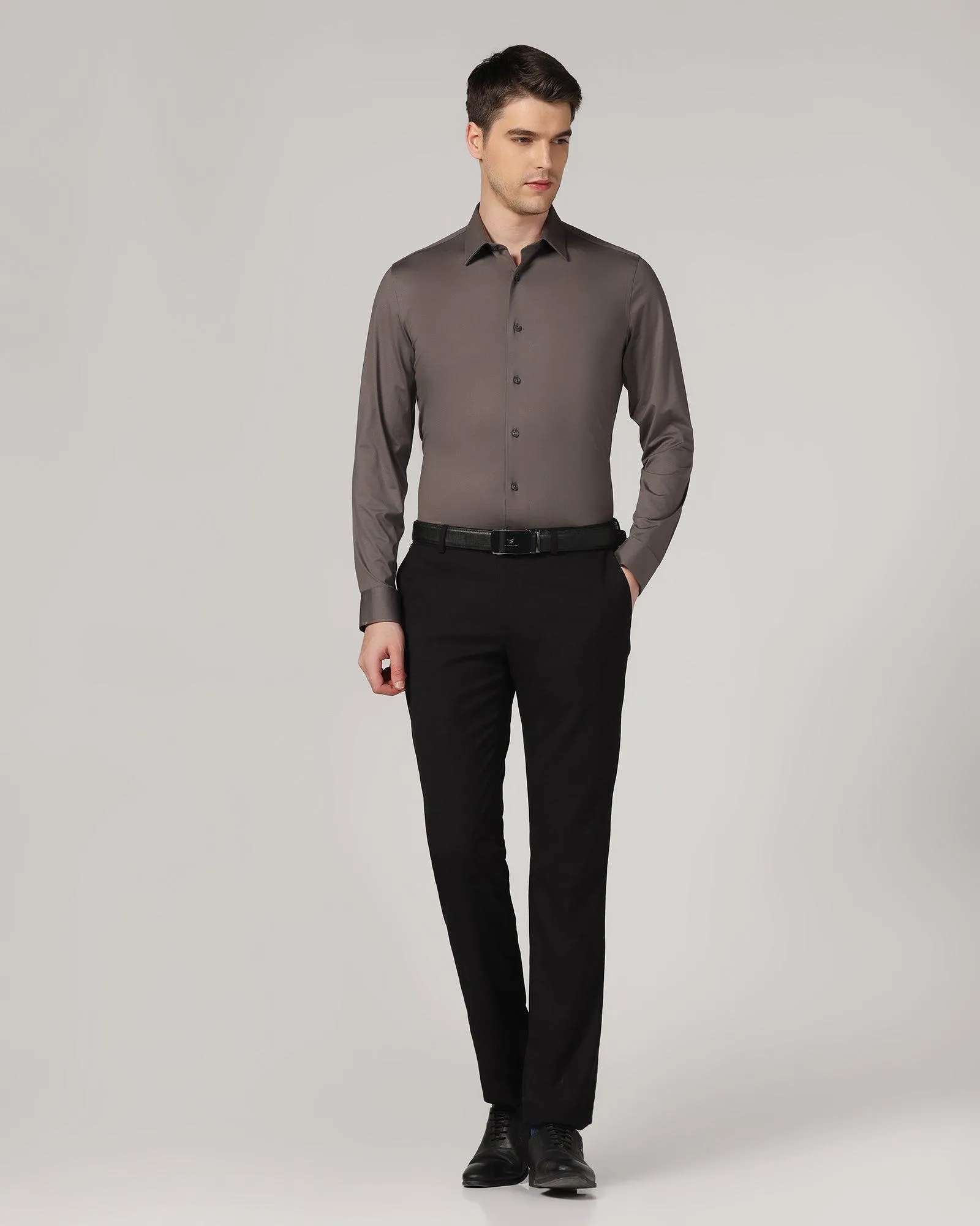 Formal Grey Solid Shirt - Sofk