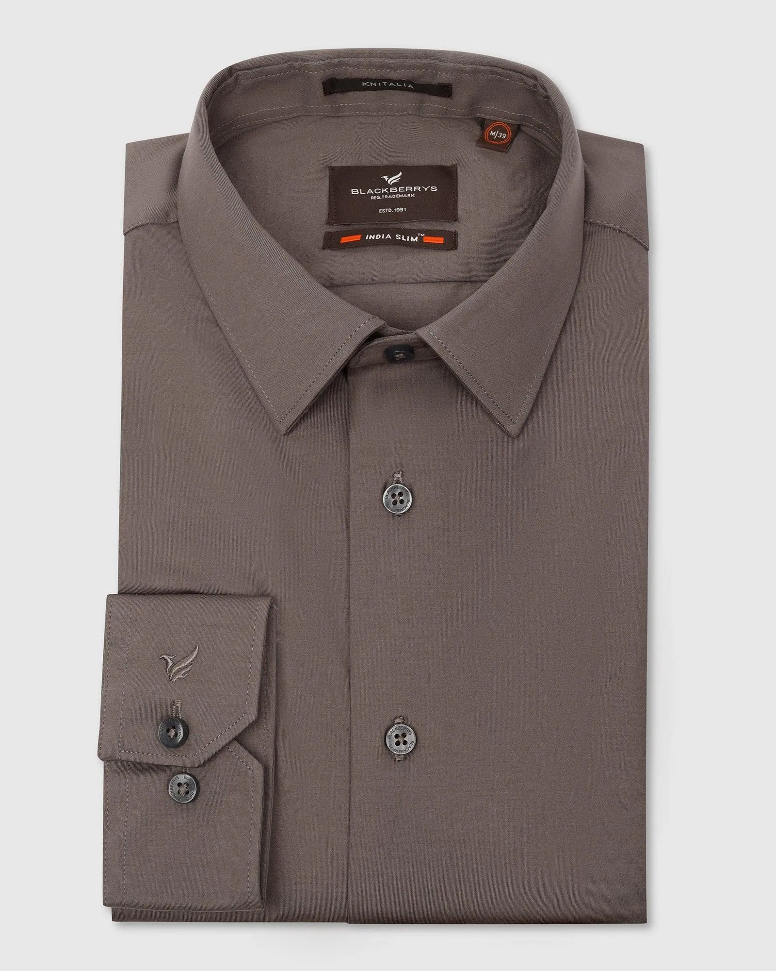 Formal Grey Solid Shirt - Sofk