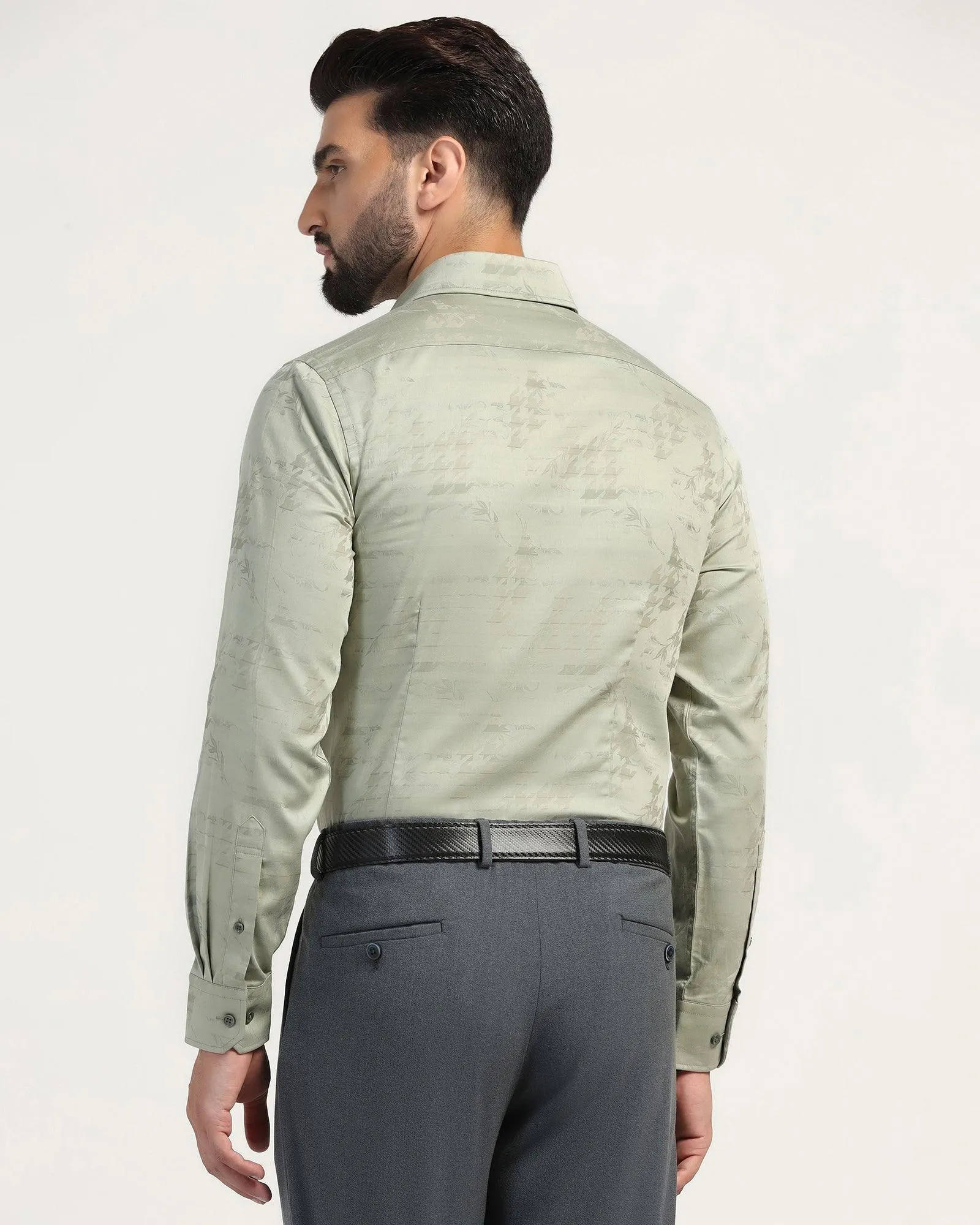 Formal Olive Printed Shirt - Jacob