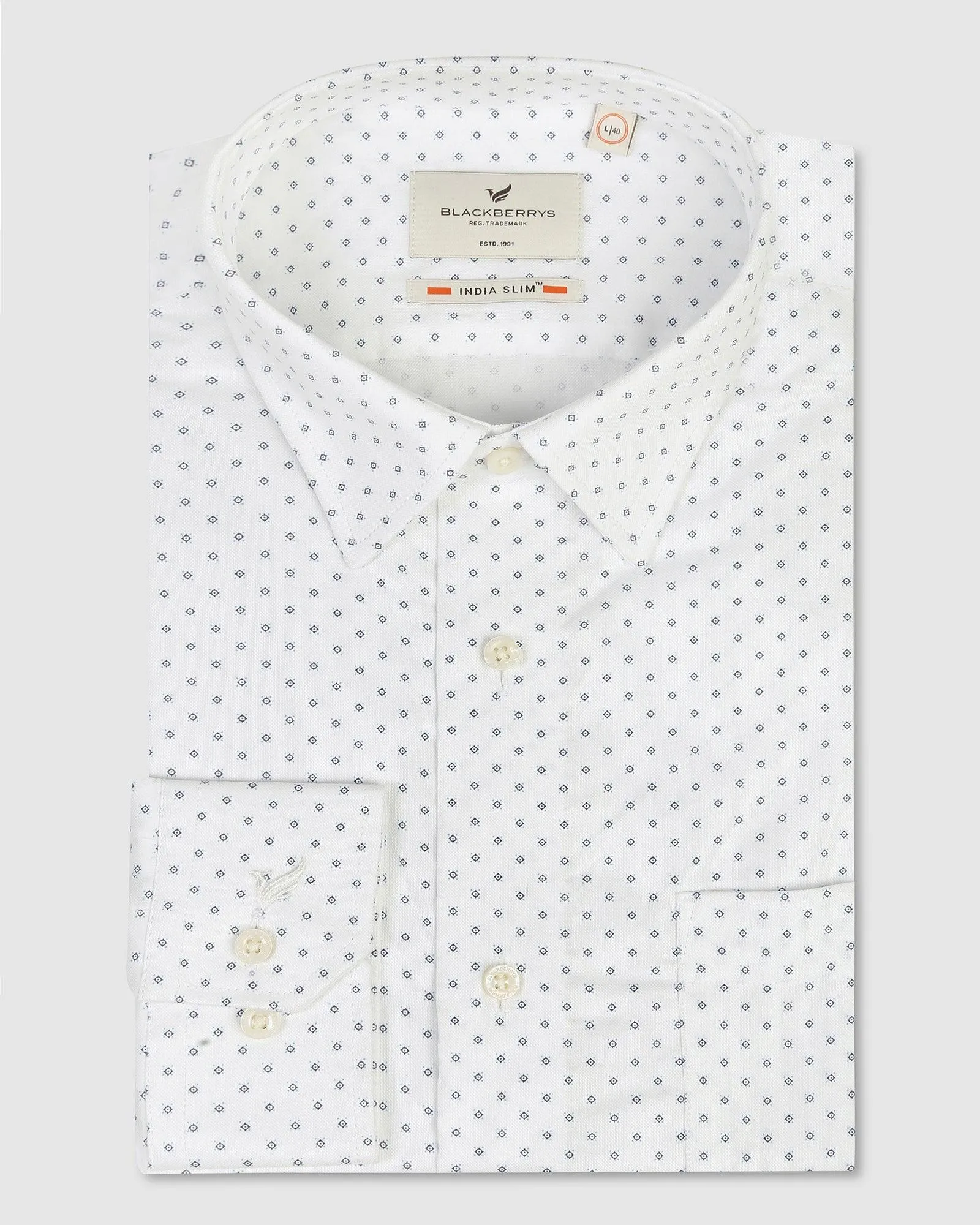 Formal White Printed Shirt - Wong