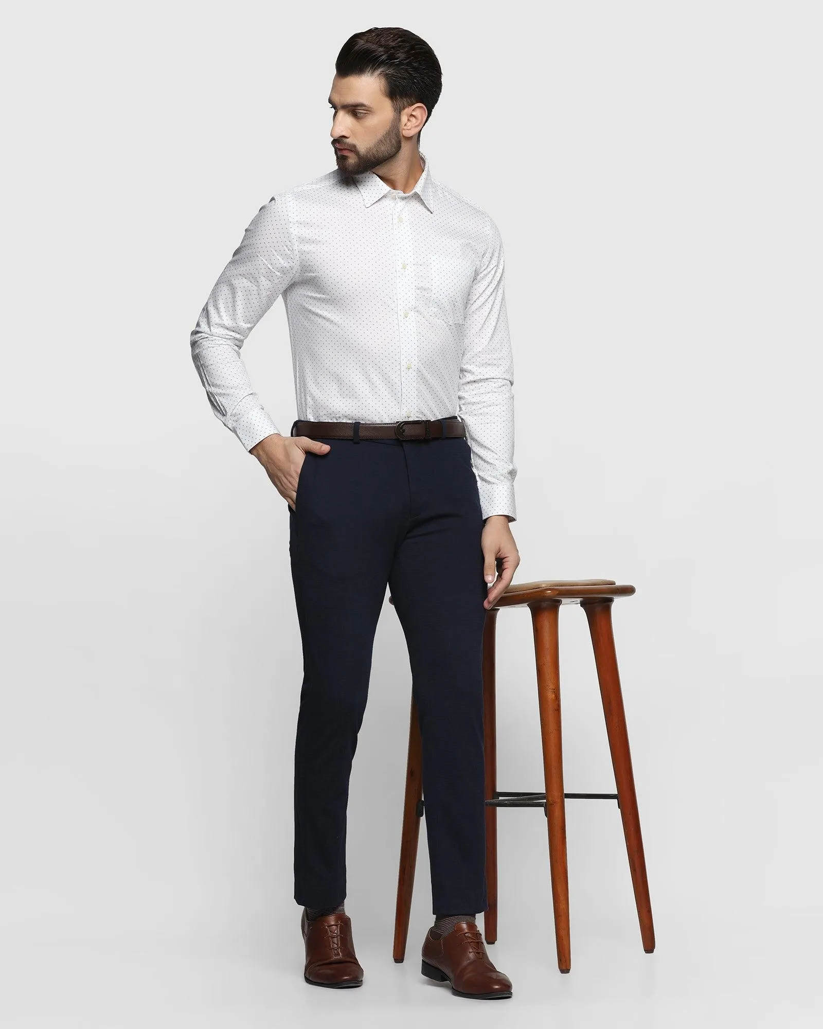 Formal White Printed Shirt - Wong