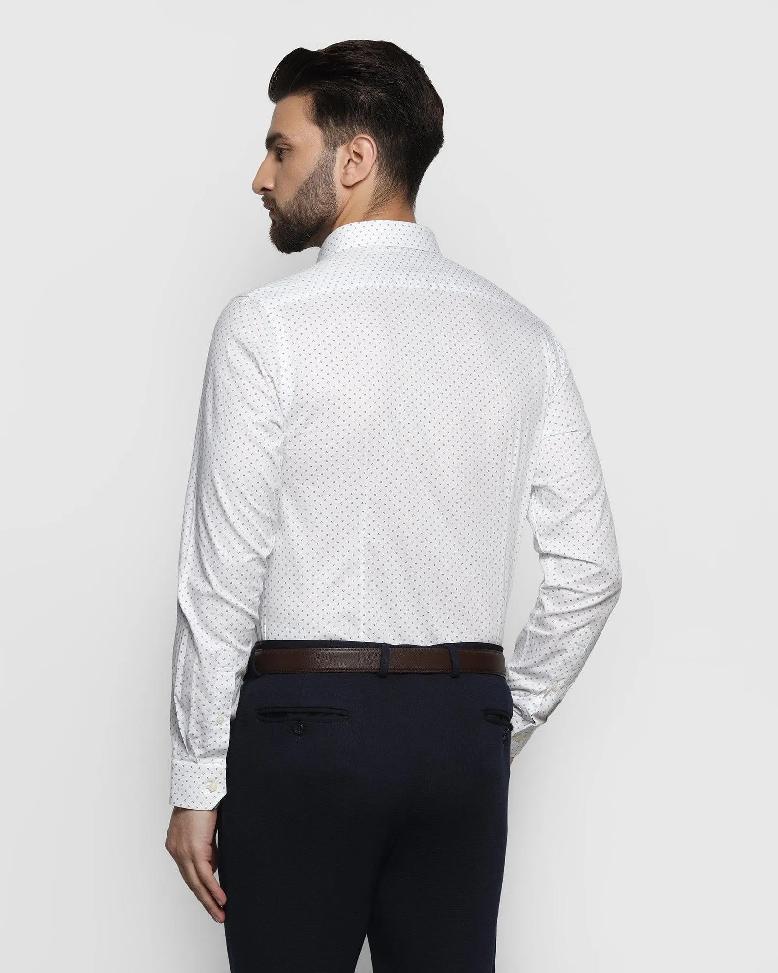 Formal White Printed Shirt - Wong