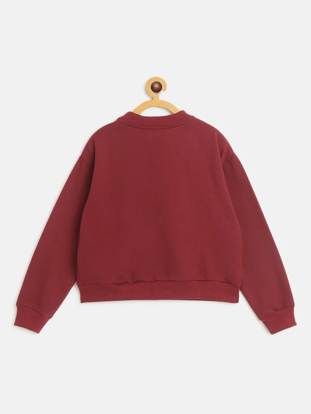 Girls Burgundy Christmas Tree Sweatshirt