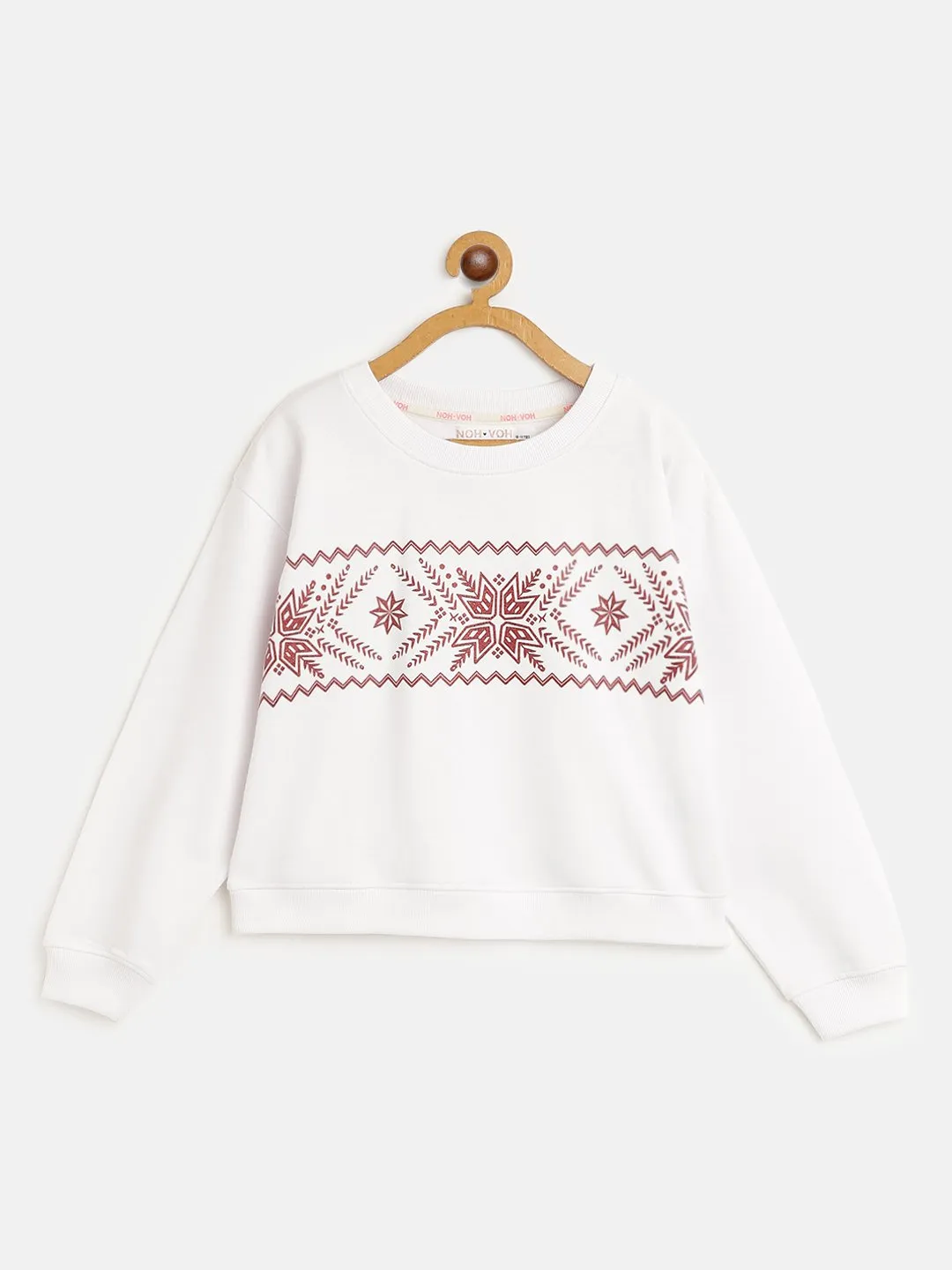 Girls White Glitter Print Sweatshirt