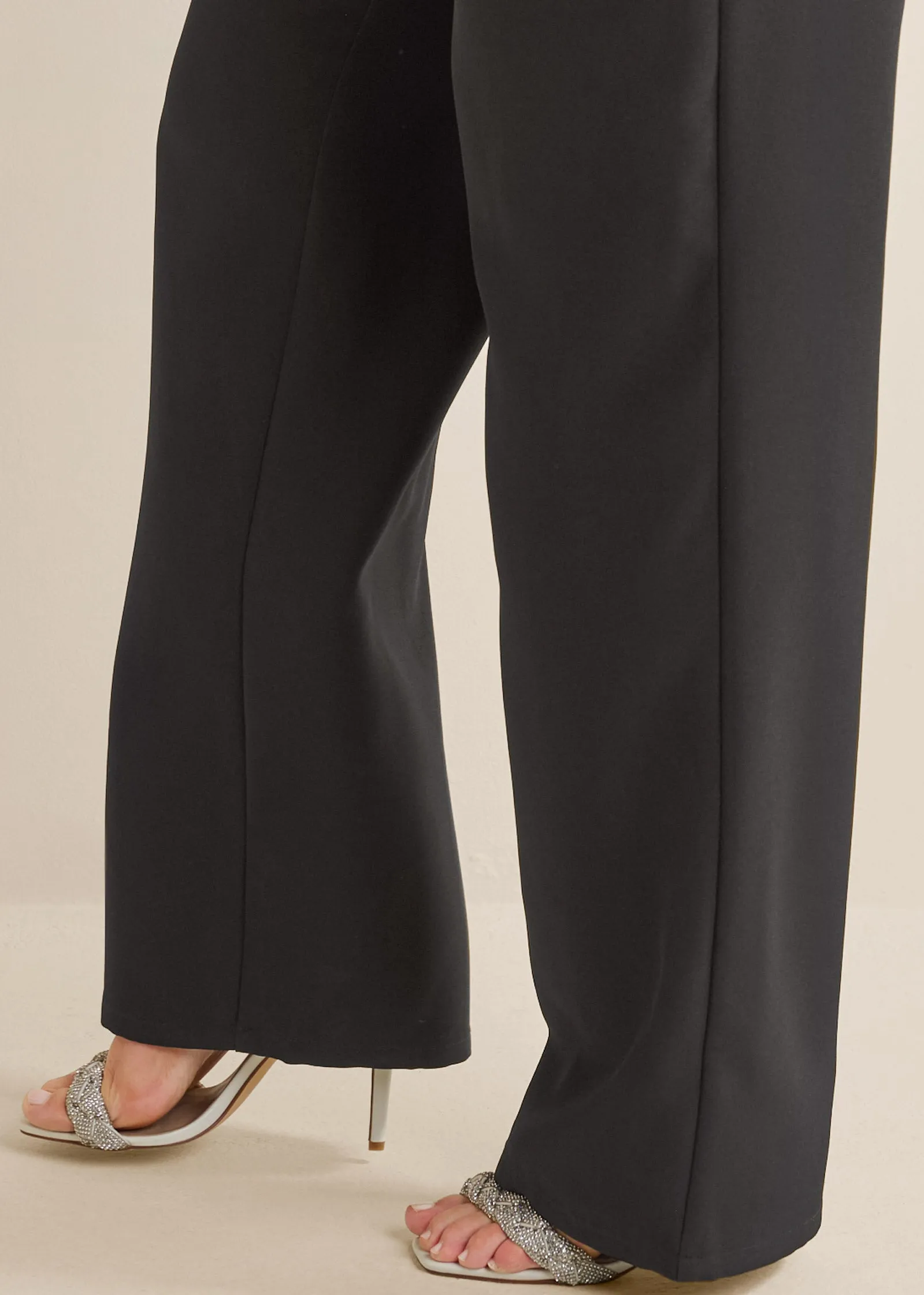 High-Rise Wide-Leg Trousers - Black