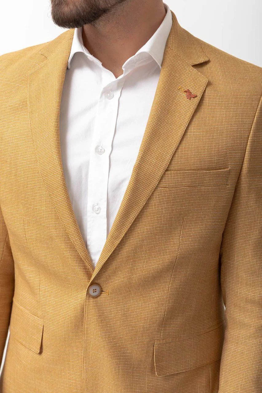 HolloMen Yellow Textured Blazer