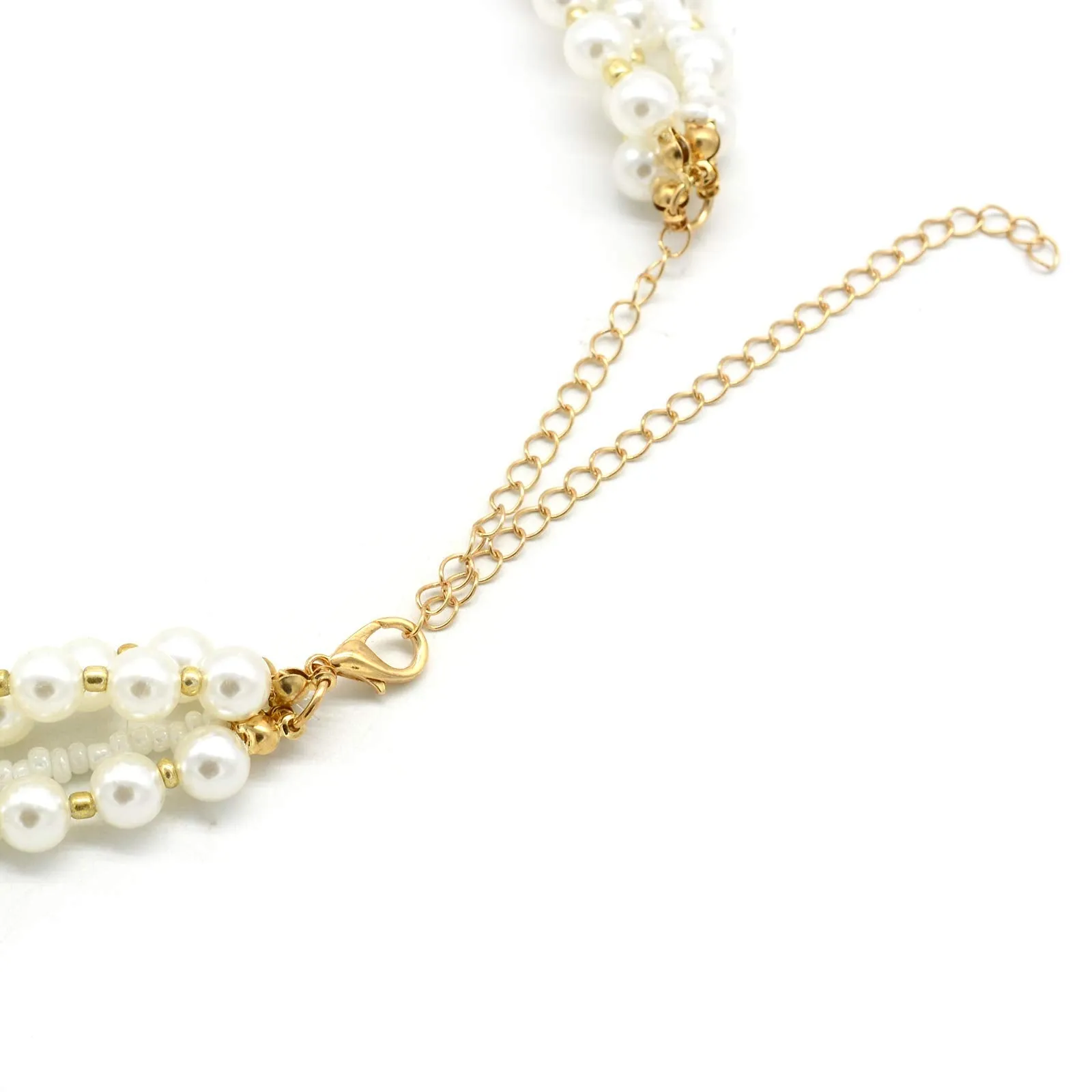 Joker & Witch Resplendent Layered White Pearl Necklace for Women