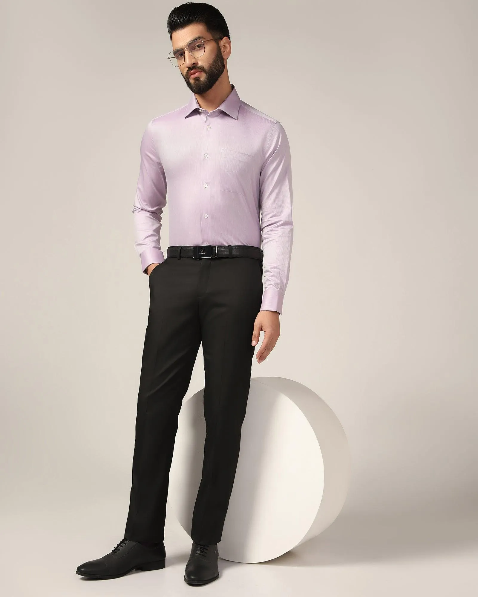 Luxe Formal Purple Textured Shirt - Richmond