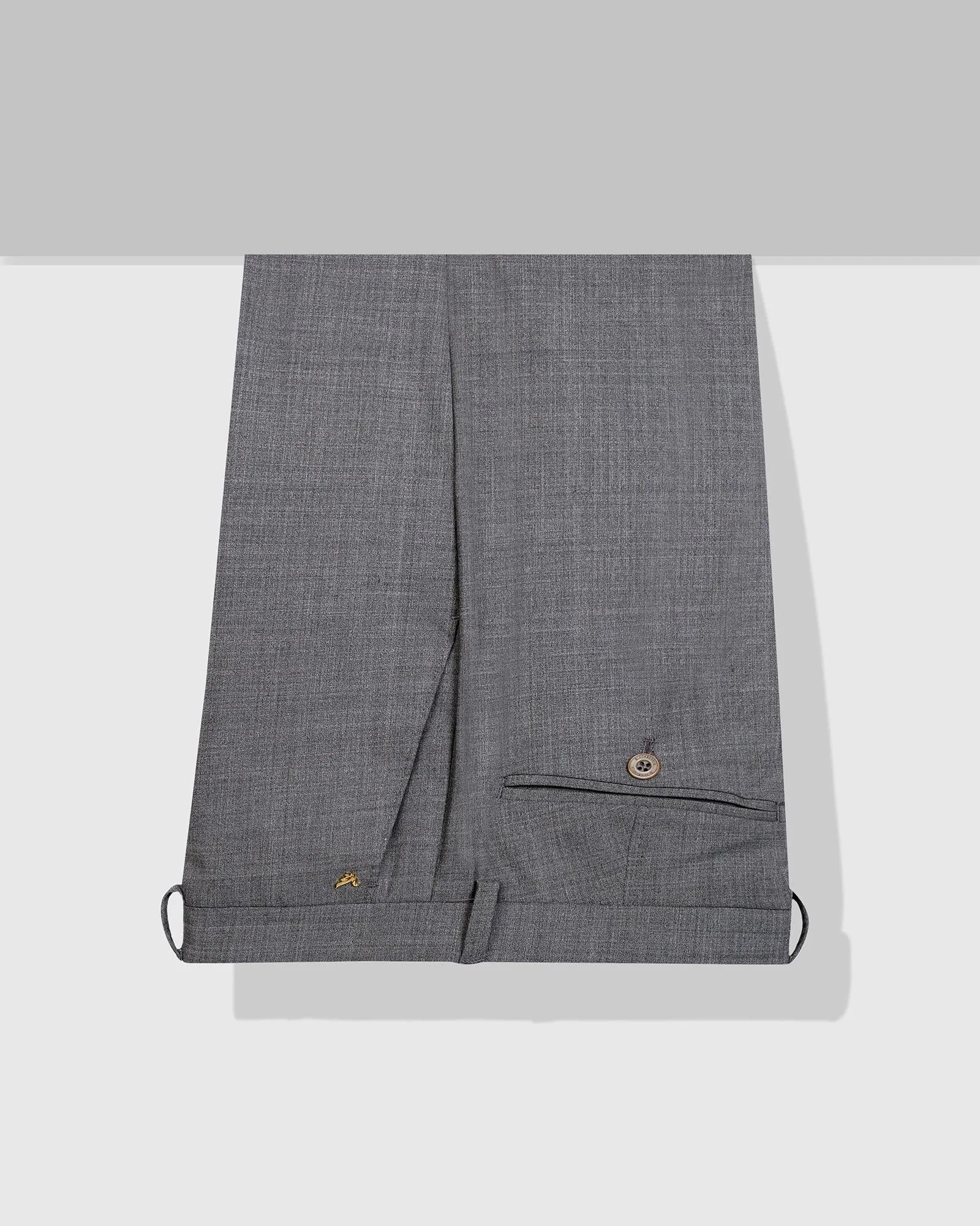 Luxe Slim Comfort B-95 Formal Grey Check Trouser - Porcupine