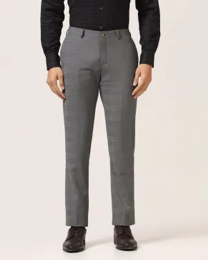 Luxe Slim Comfort B-95 Formal Grey Check Trouser - Porcupine