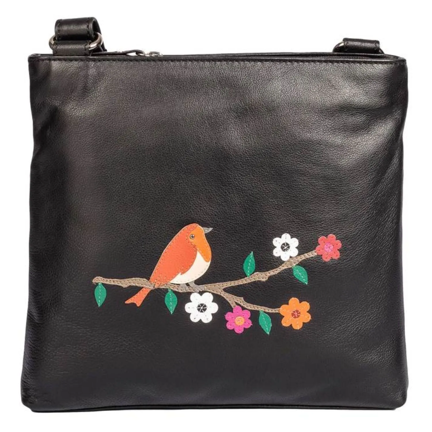 Mala Leather 25cm Black Robin Cross Body Bag