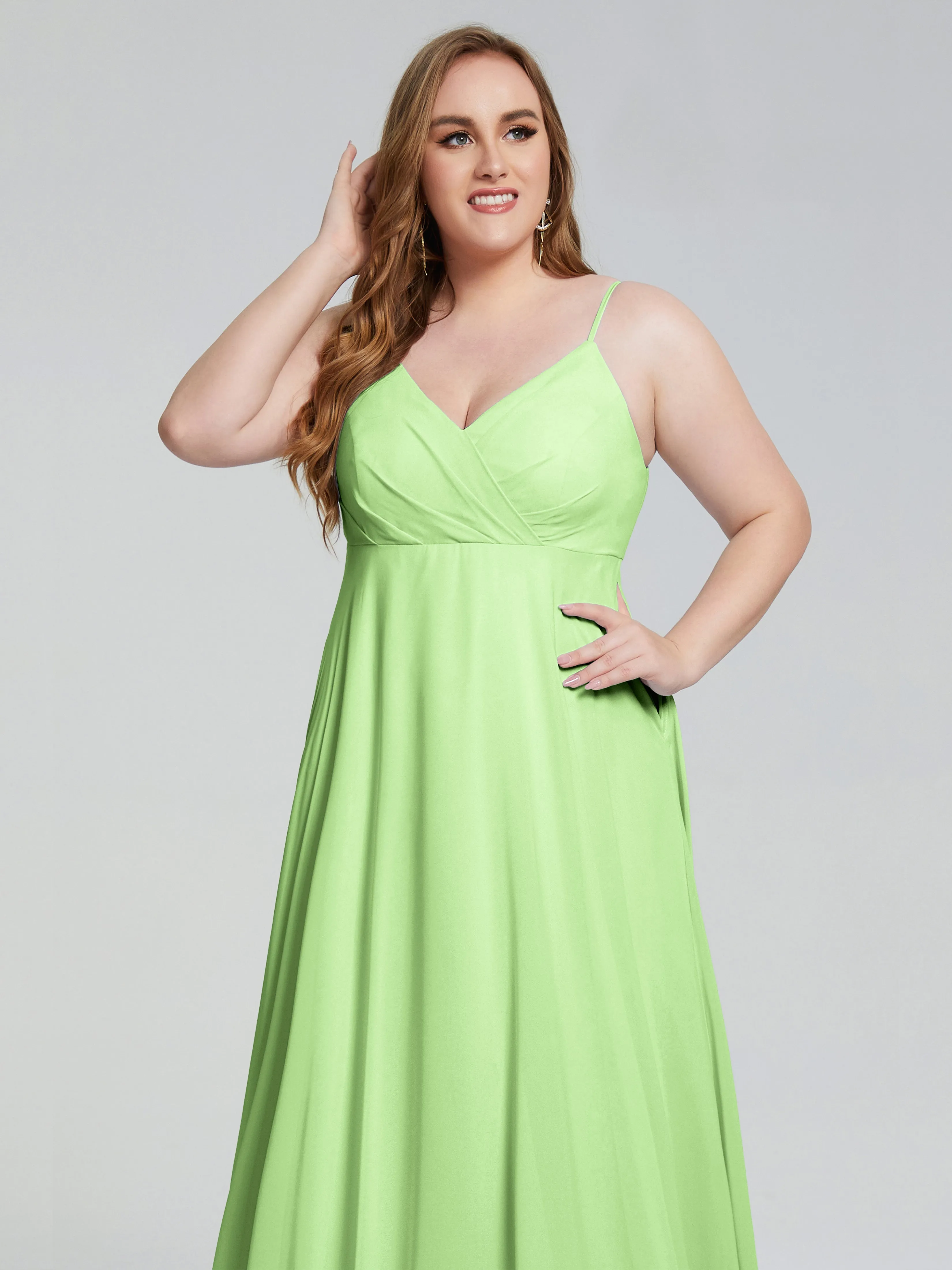 Mariah Elegant Sweep Train Plus Size Bridesmaid Dresses