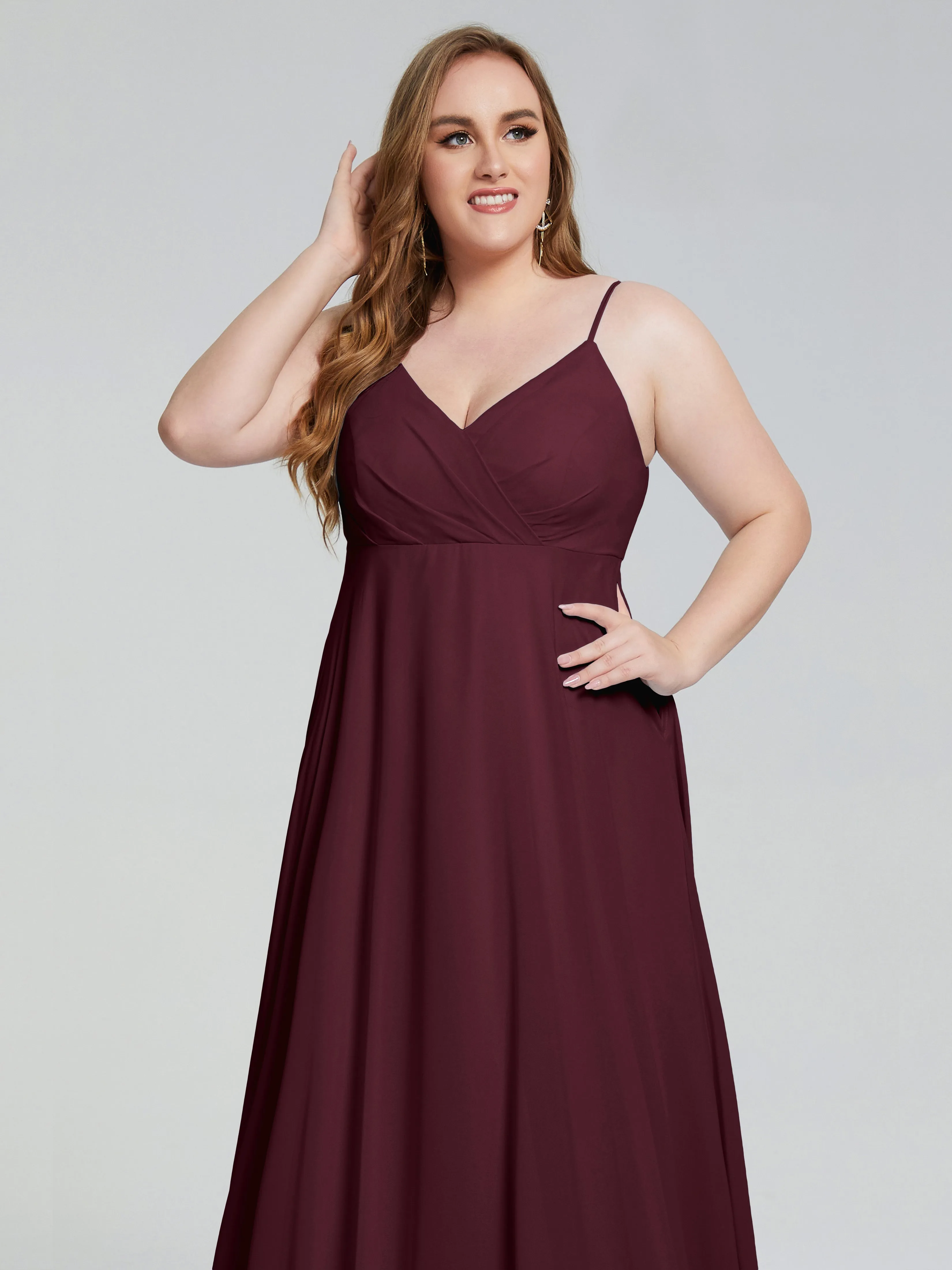 Mariah Elegant Sweep Train Plus Size Bridesmaid Dresses