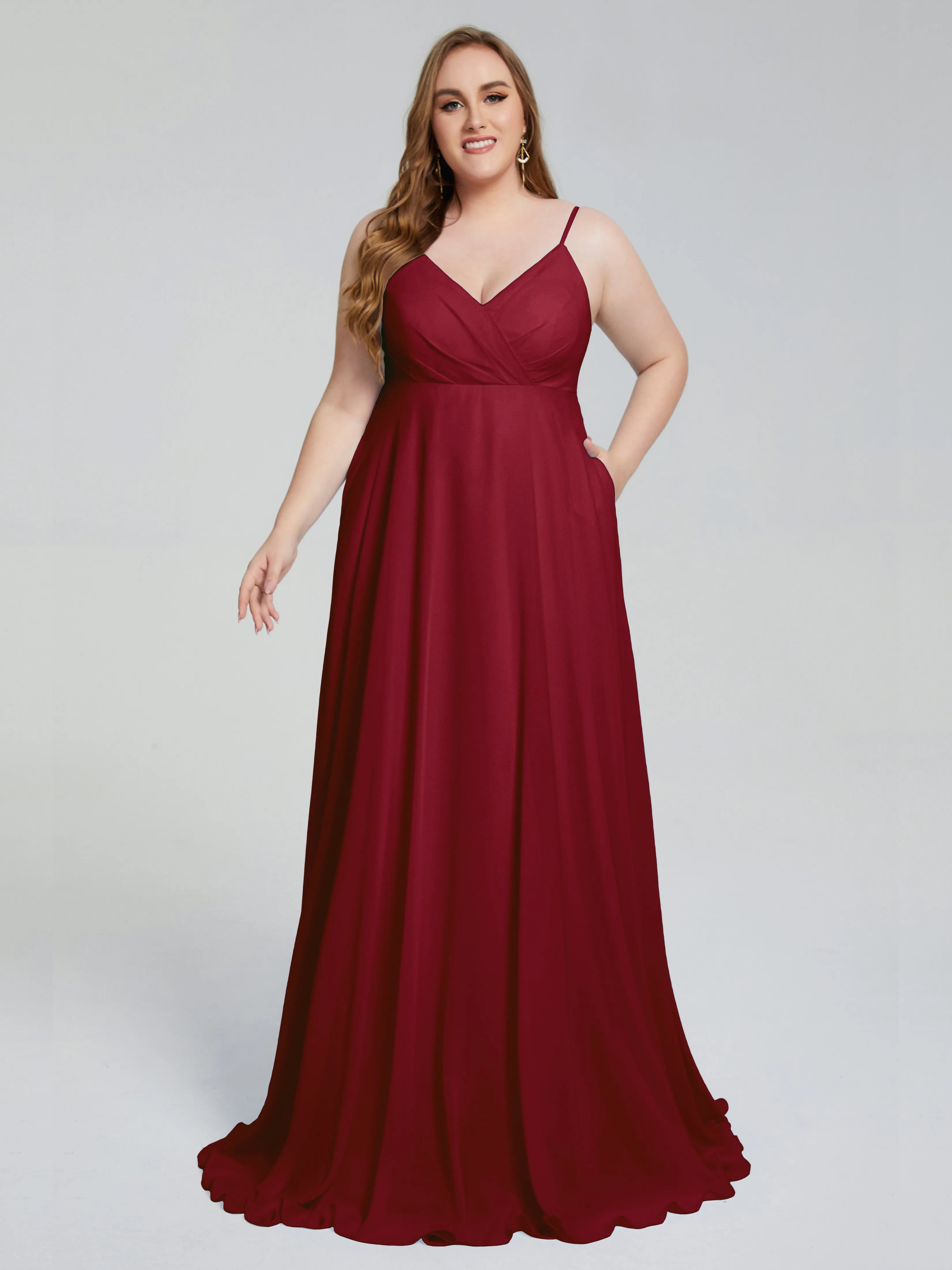 Mariah Elegant Sweep Train Plus Size Bridesmaid Dresses