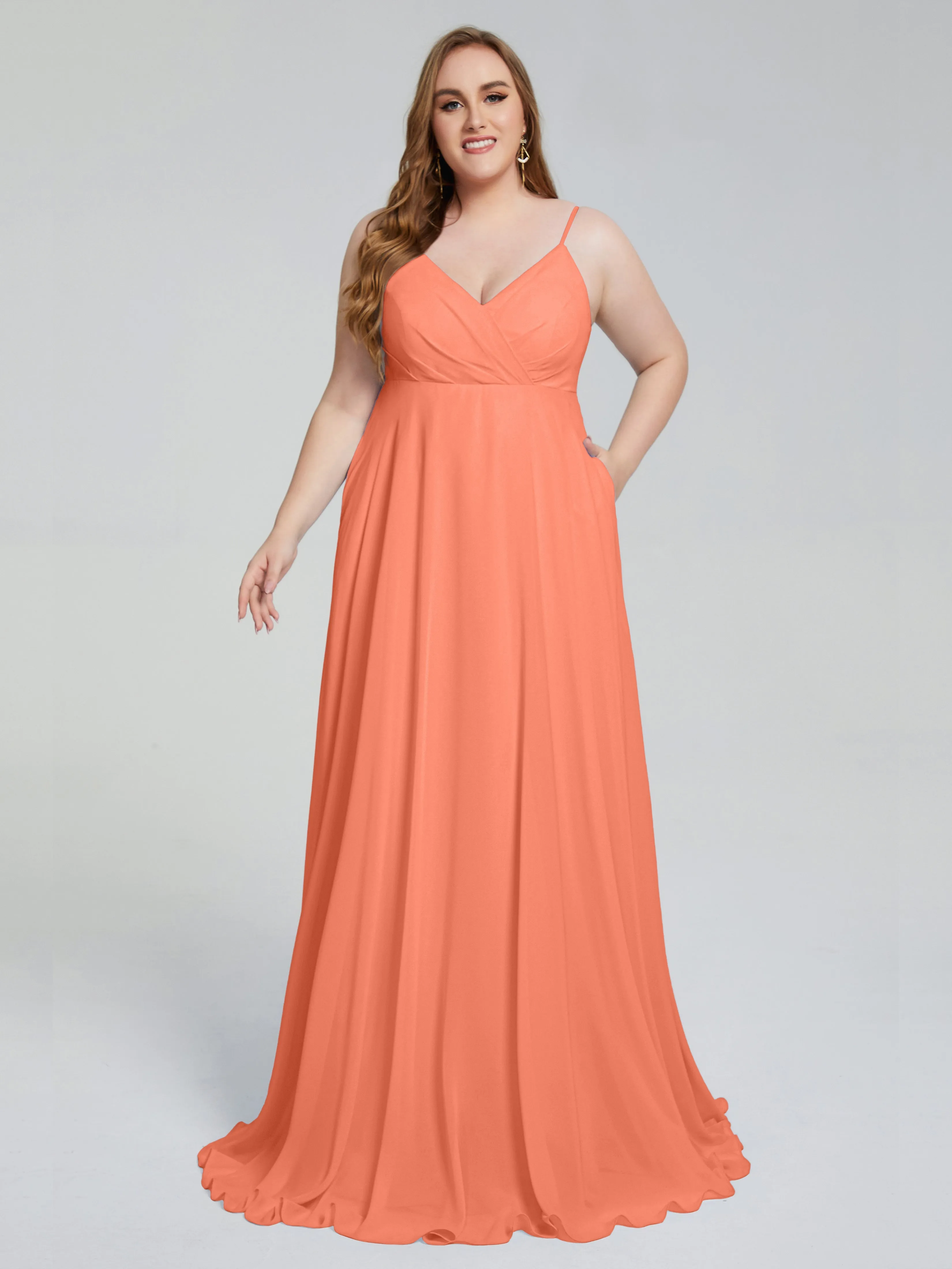 Mariah Elegant Sweep Train Plus Size Bridesmaid Dresses