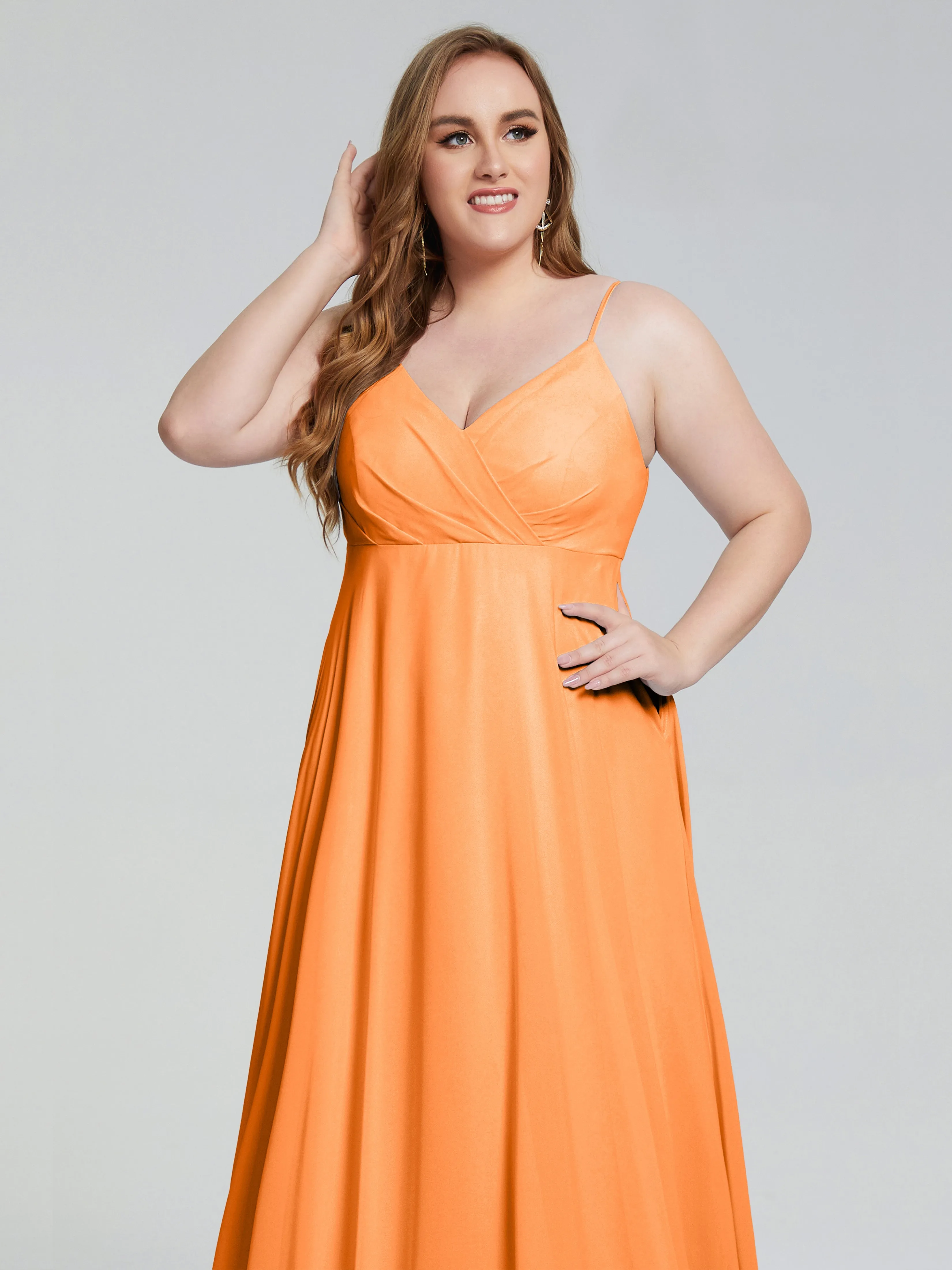 Mariah Elegant Sweep Train Plus Size Bridesmaid Dresses