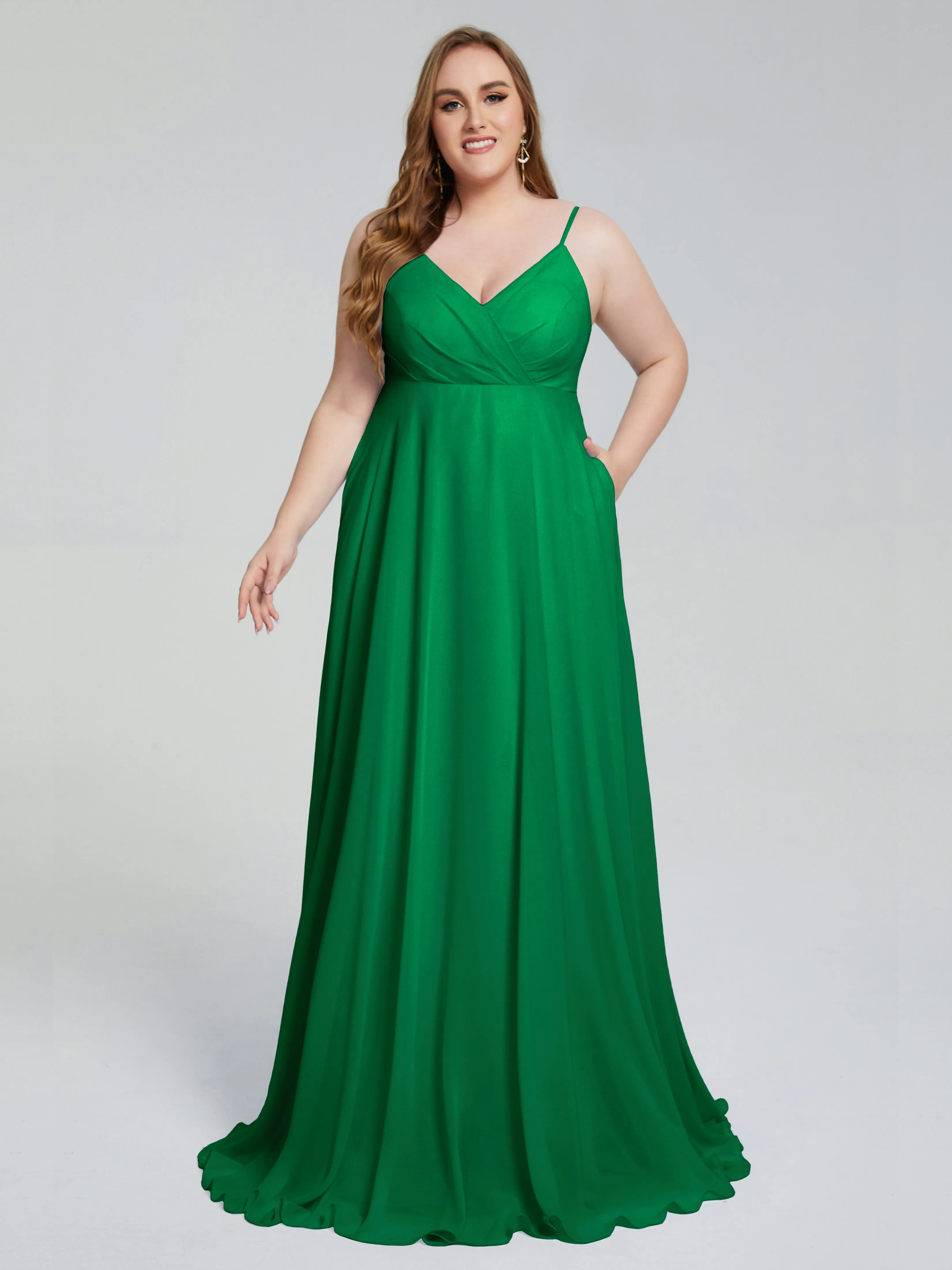 Mariah Elegant Sweep Train Plus Size Bridesmaid Dresses