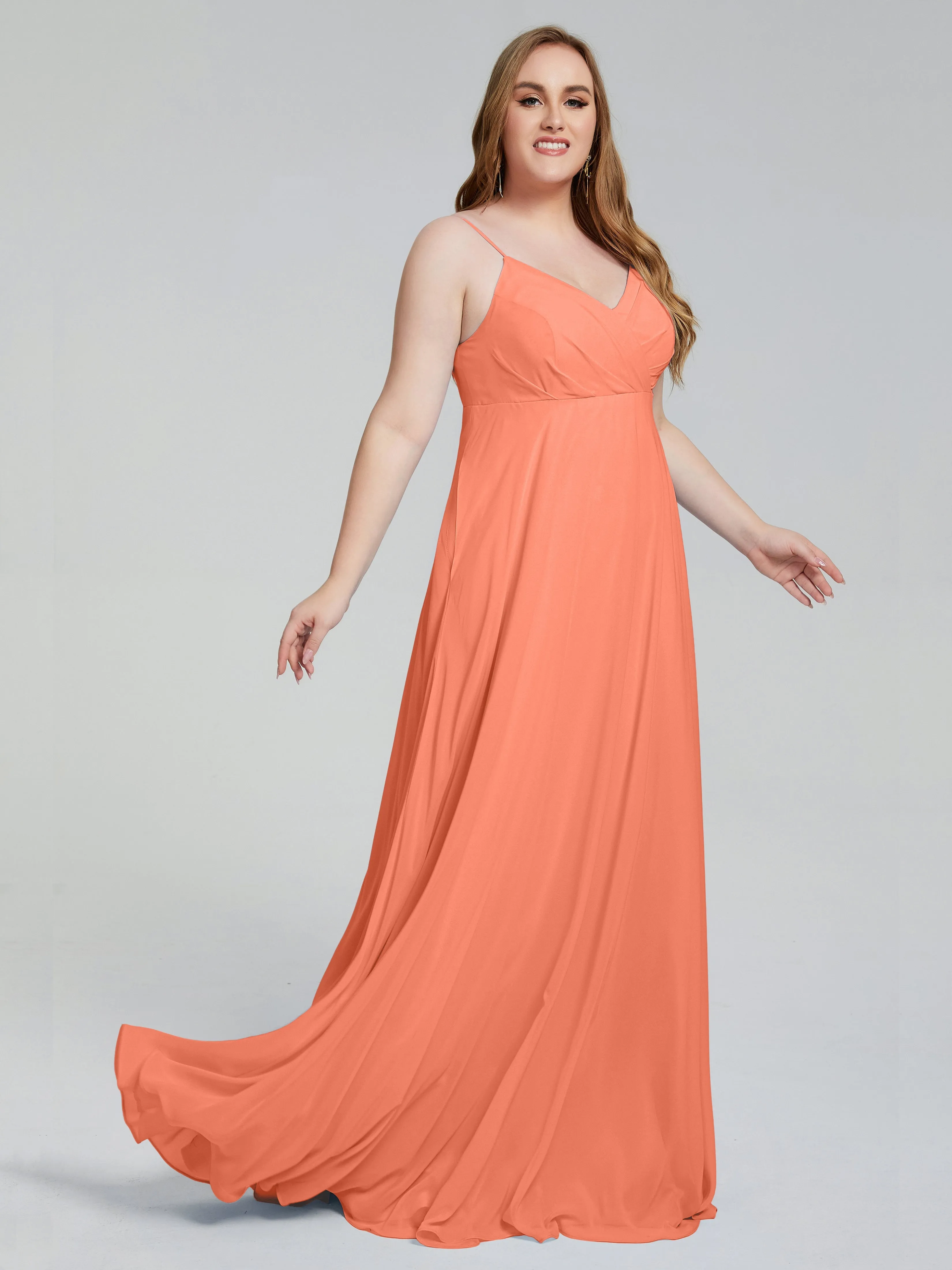 Mariah Elegant Sweep Train Plus Size Bridesmaid Dresses