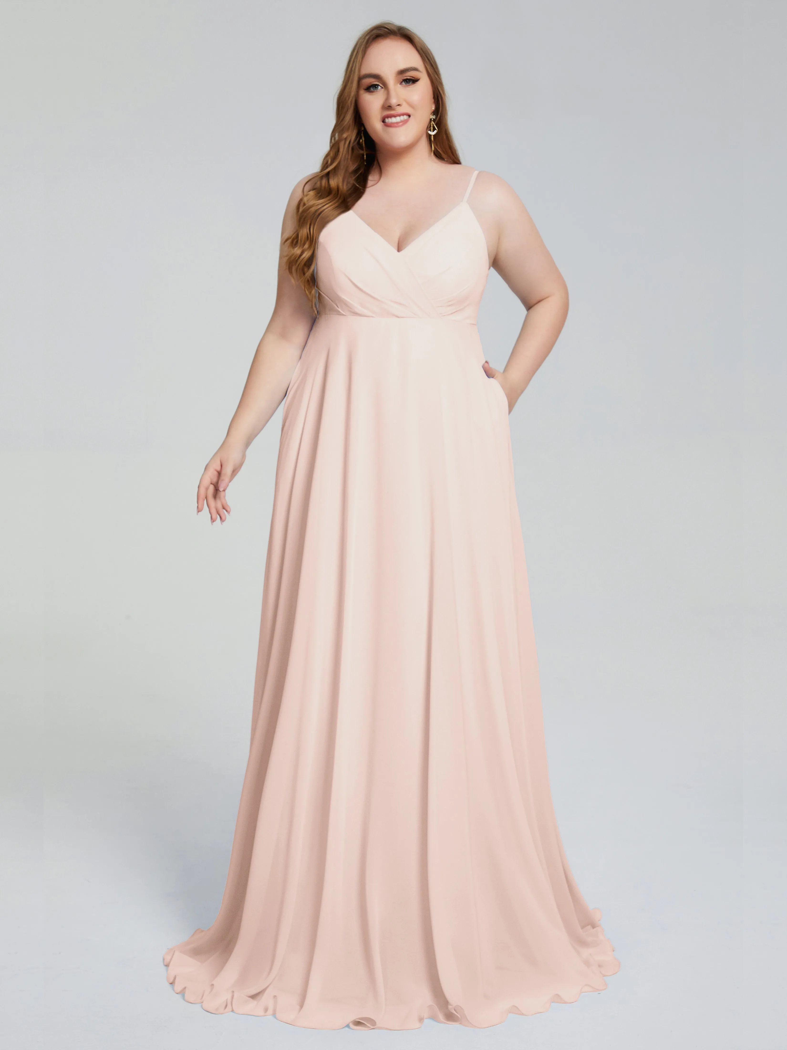 Mariah Elegant Sweep Train Plus Size Bridesmaid Dresses