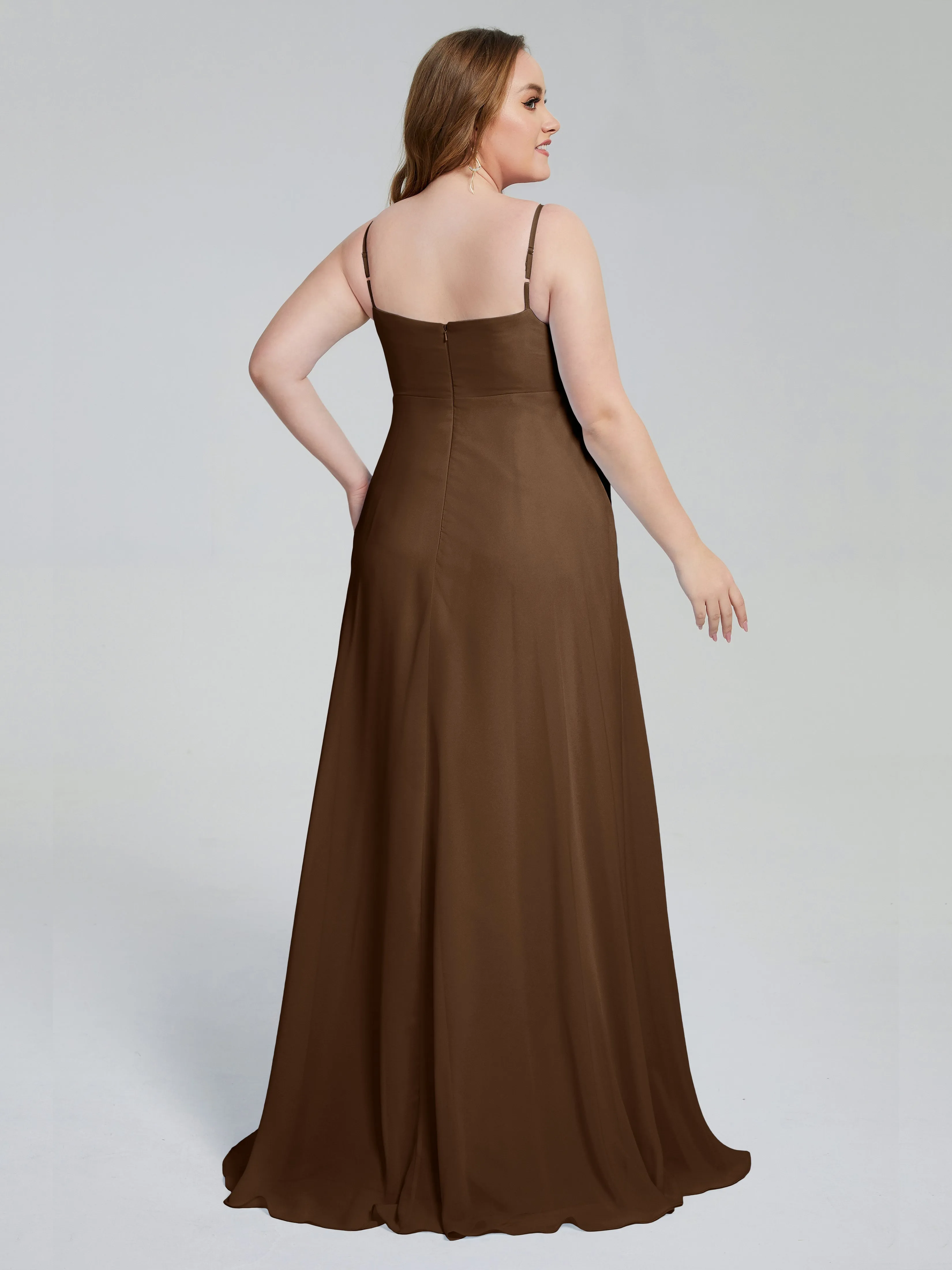 Mariah Elegant Sweep Train Plus Size Bridesmaid Dresses