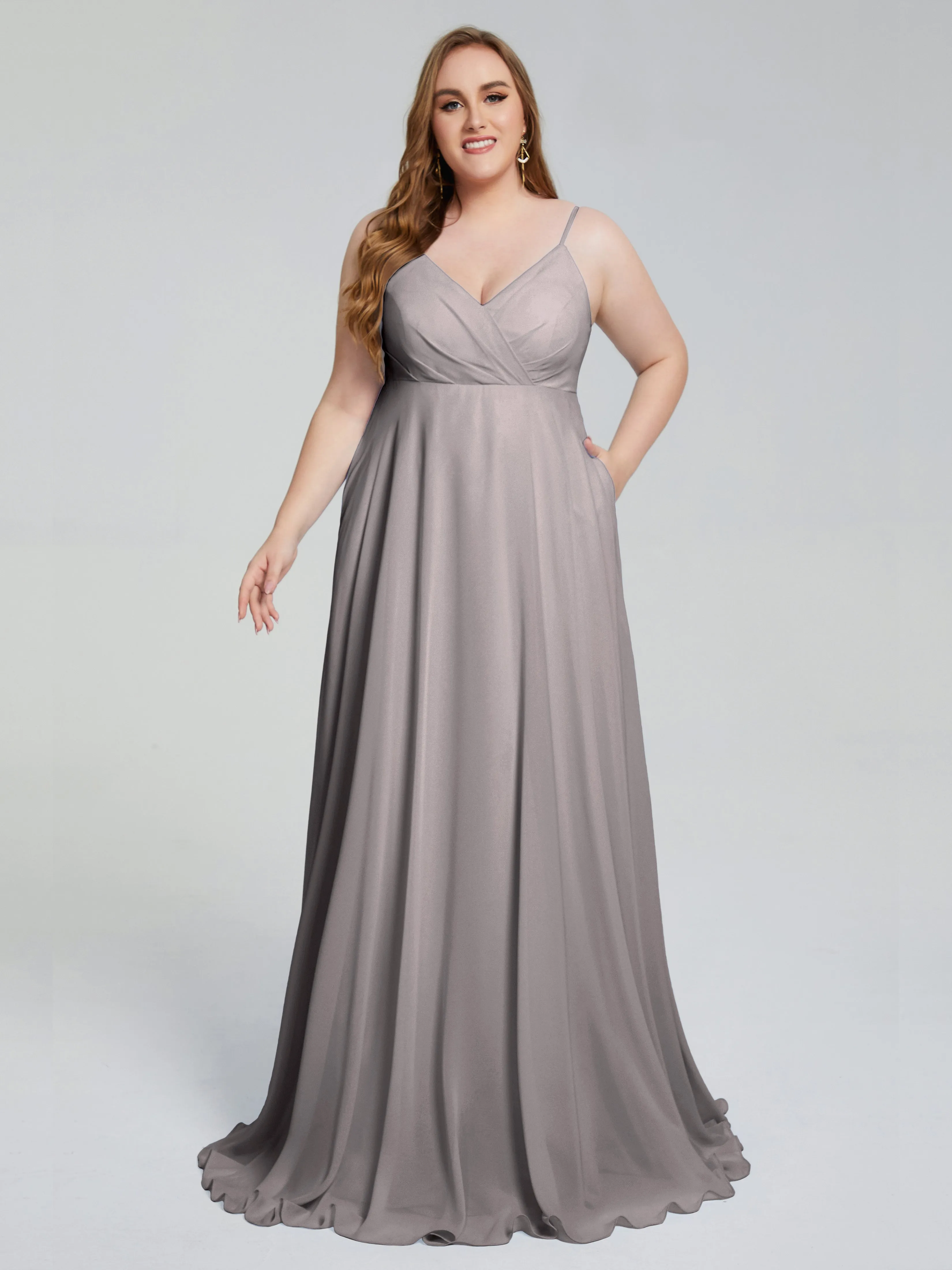 Mariah Elegant Sweep Train Plus Size Bridesmaid Dresses