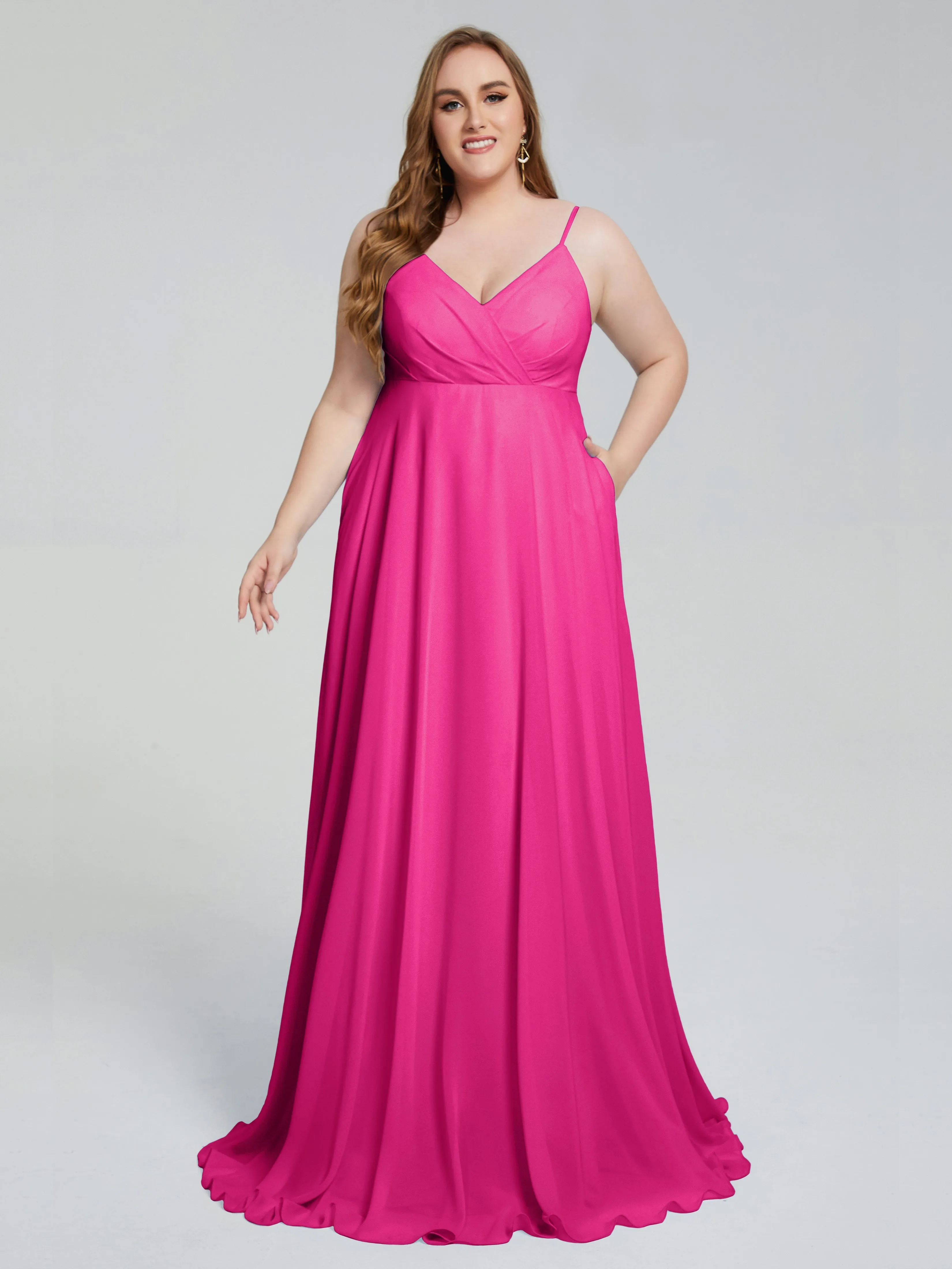 Mariah Elegant Sweep Train Plus Size Bridesmaid Dresses