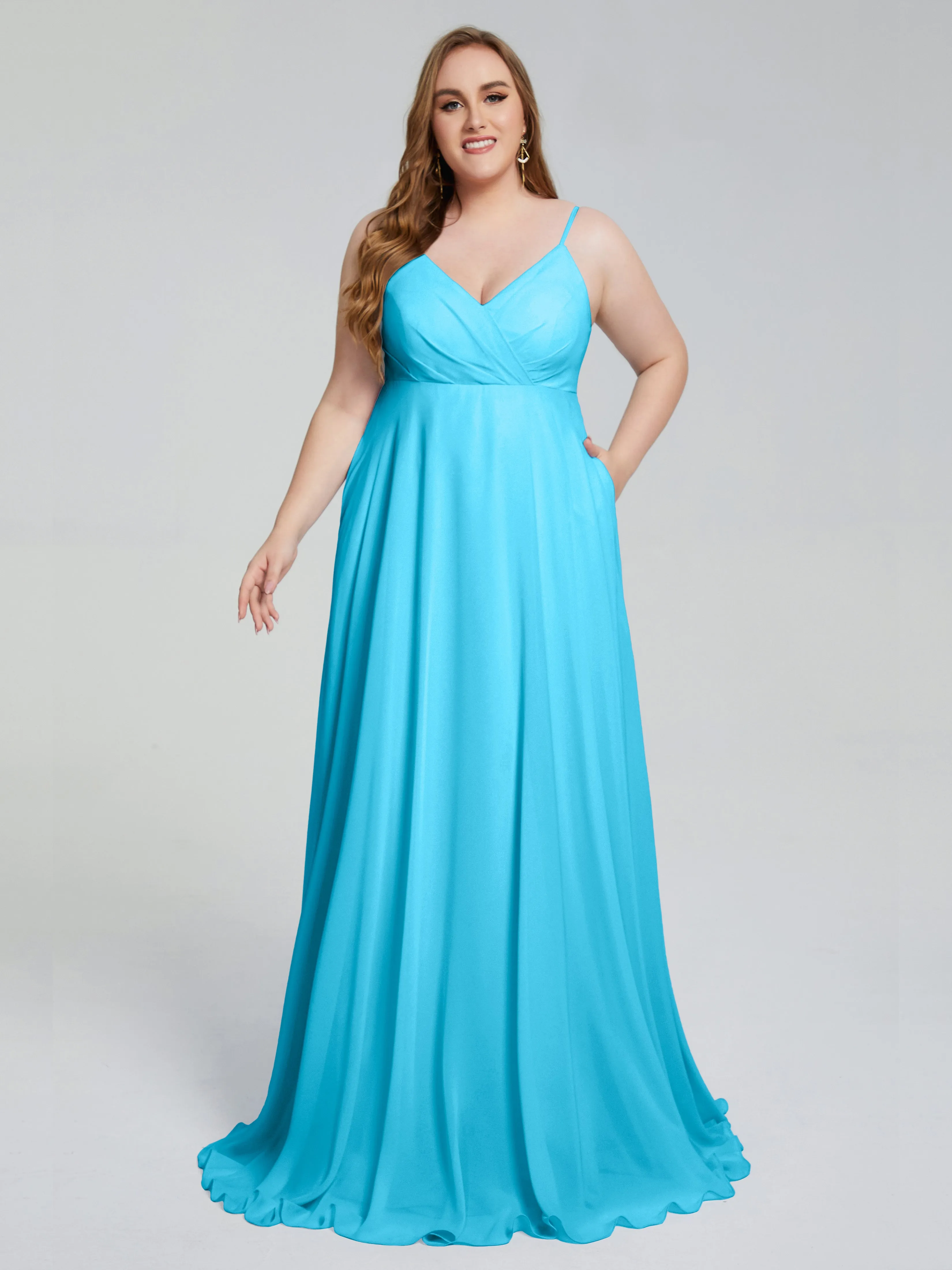 Mariah Elegant Sweep Train Plus Size Bridesmaid Dresses