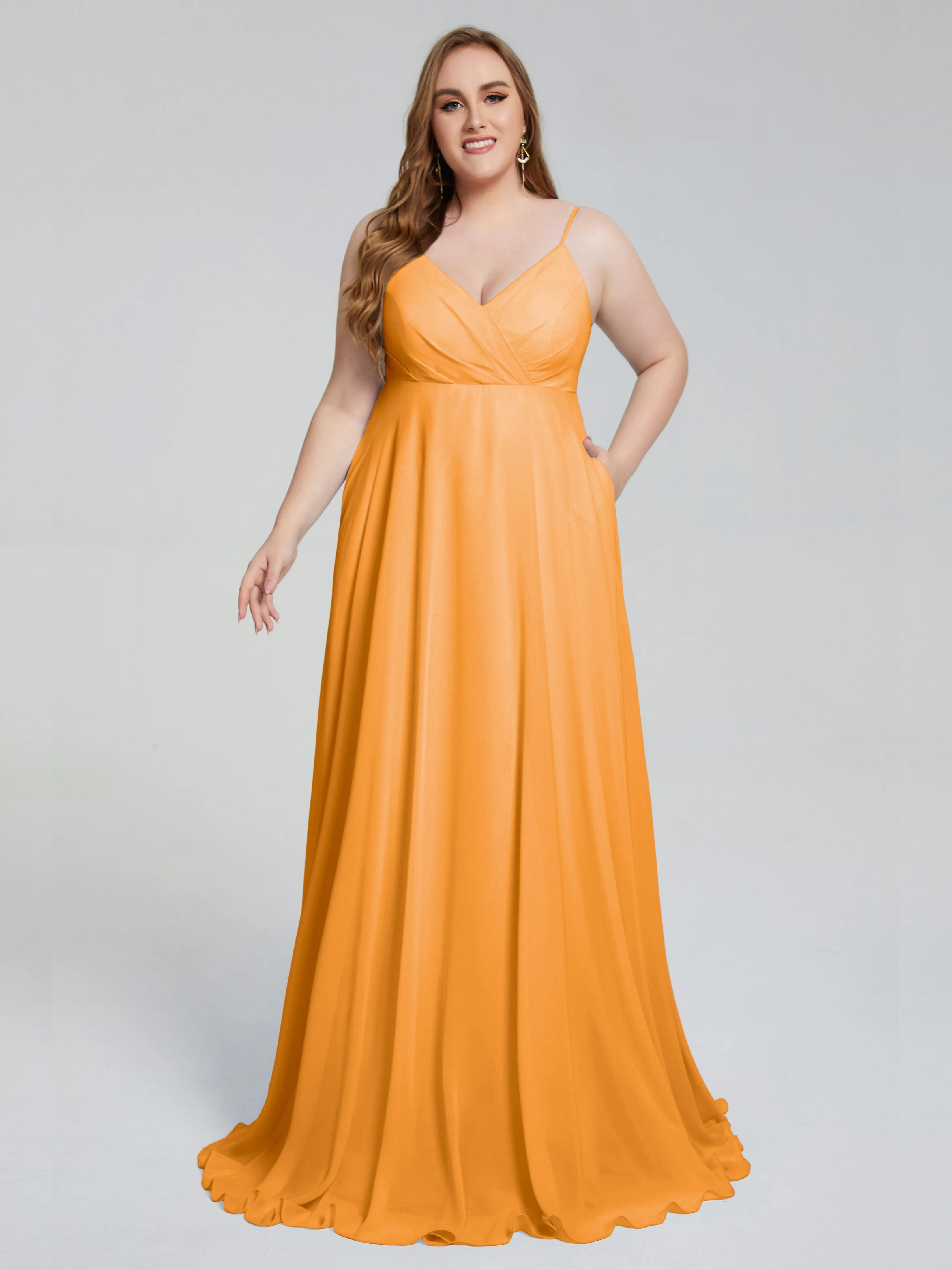 Mariah Elegant Sweep Train Plus Size Bridesmaid Dresses