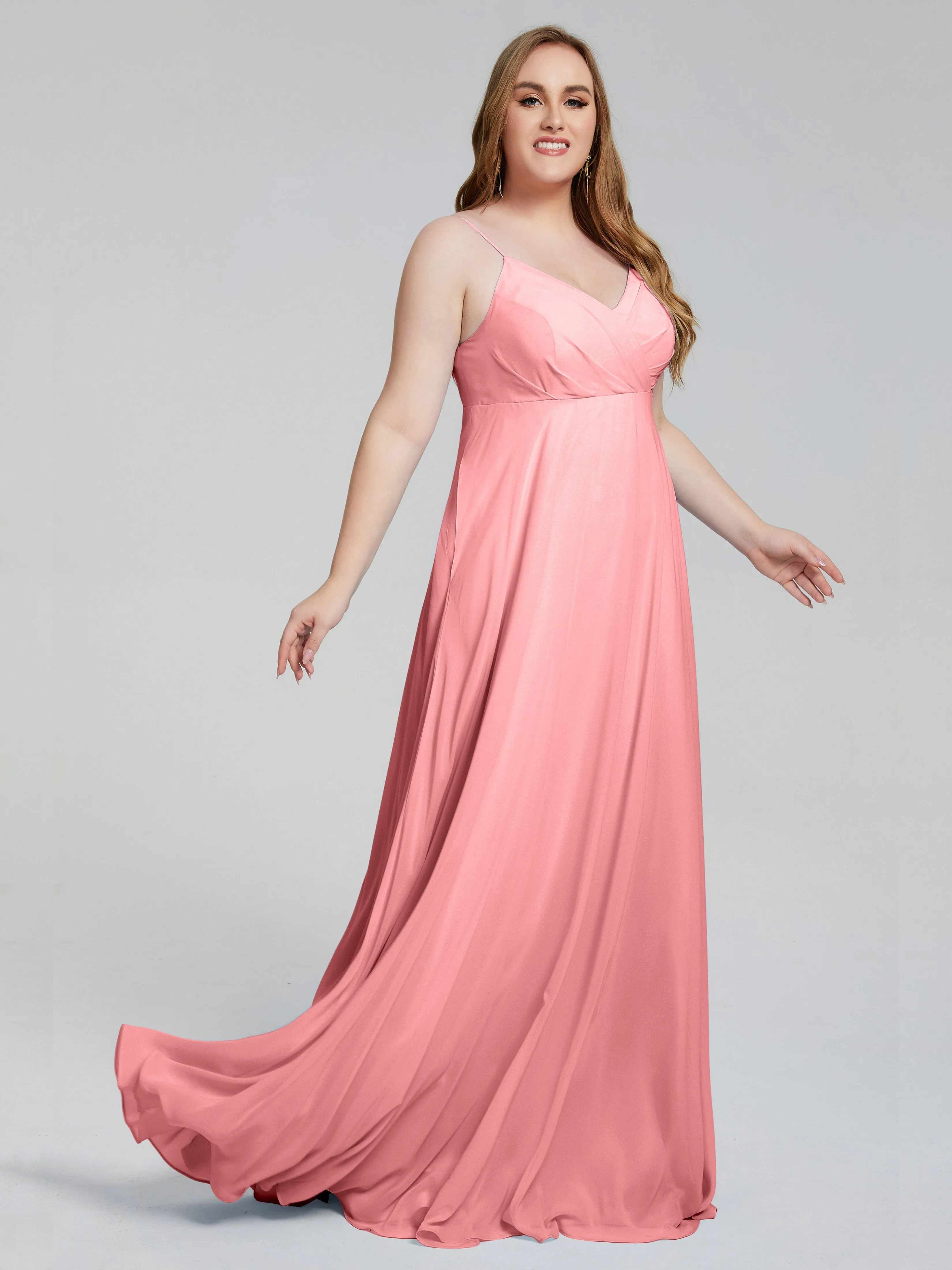 Mariah Elegant Sweep Train Plus Size Bridesmaid Dresses