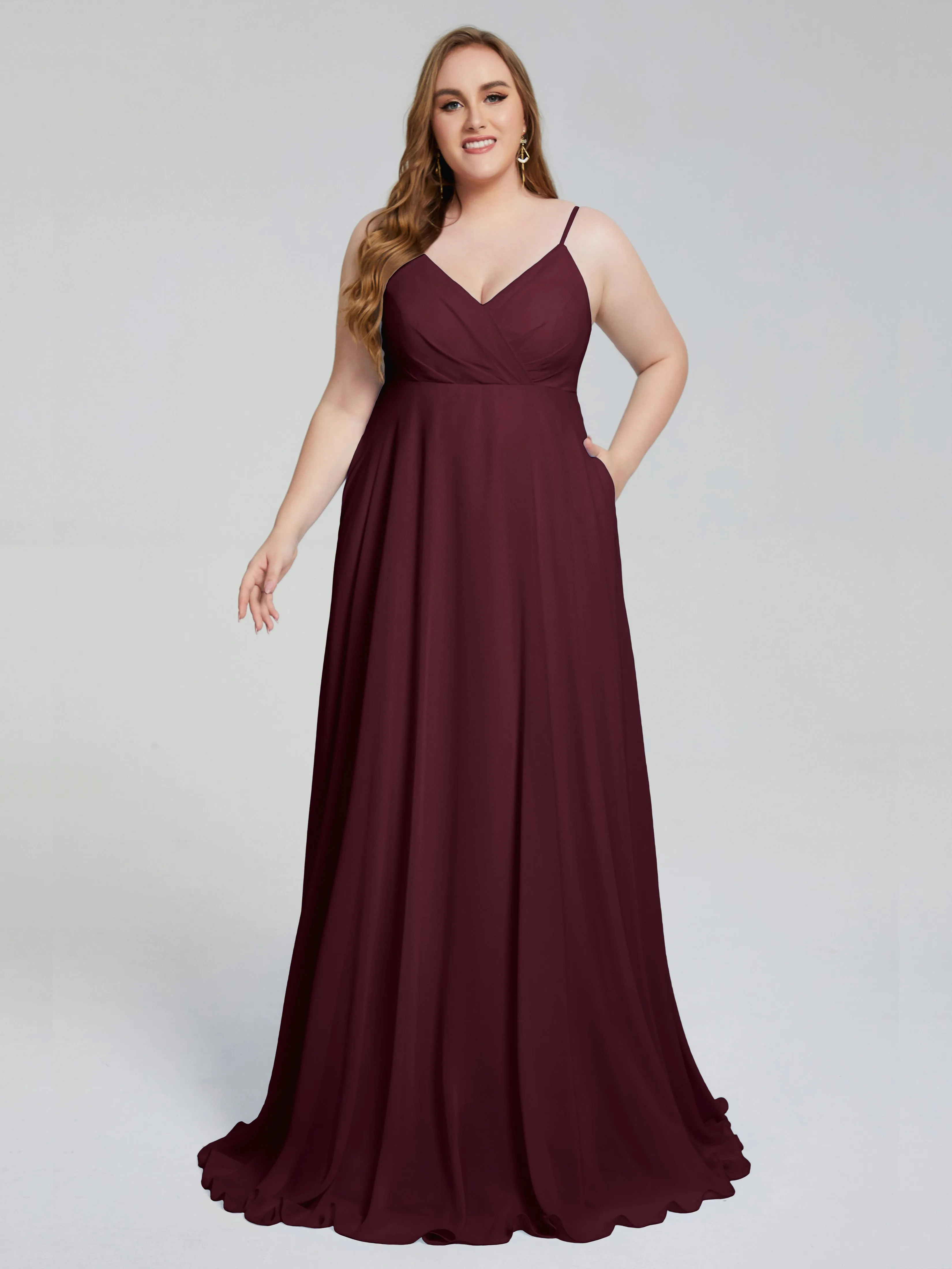 Mariah Elegant Sweep Train Plus Size Bridesmaid Dresses