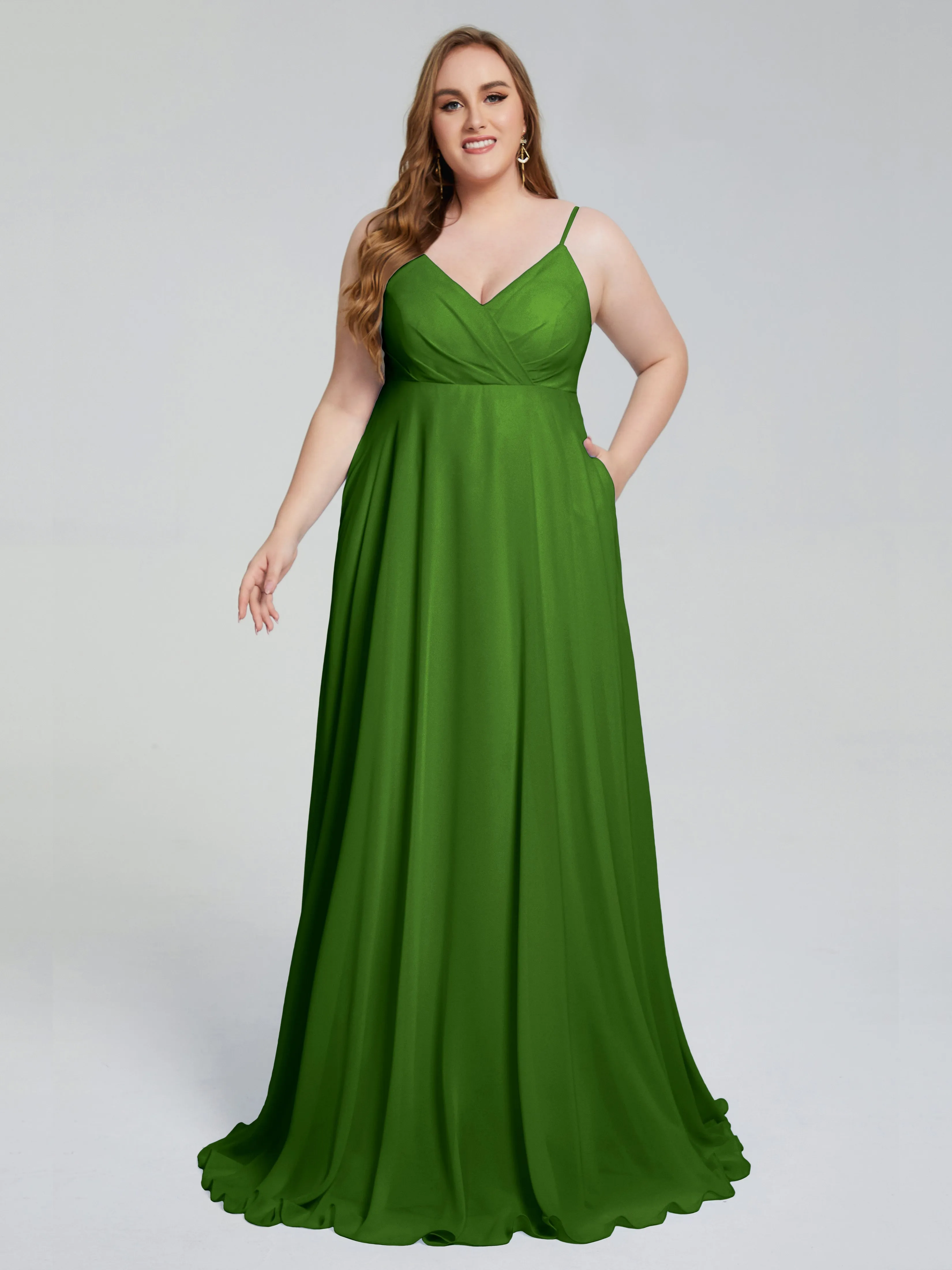 Mariah Elegant Sweep Train Plus Size Bridesmaid Dresses