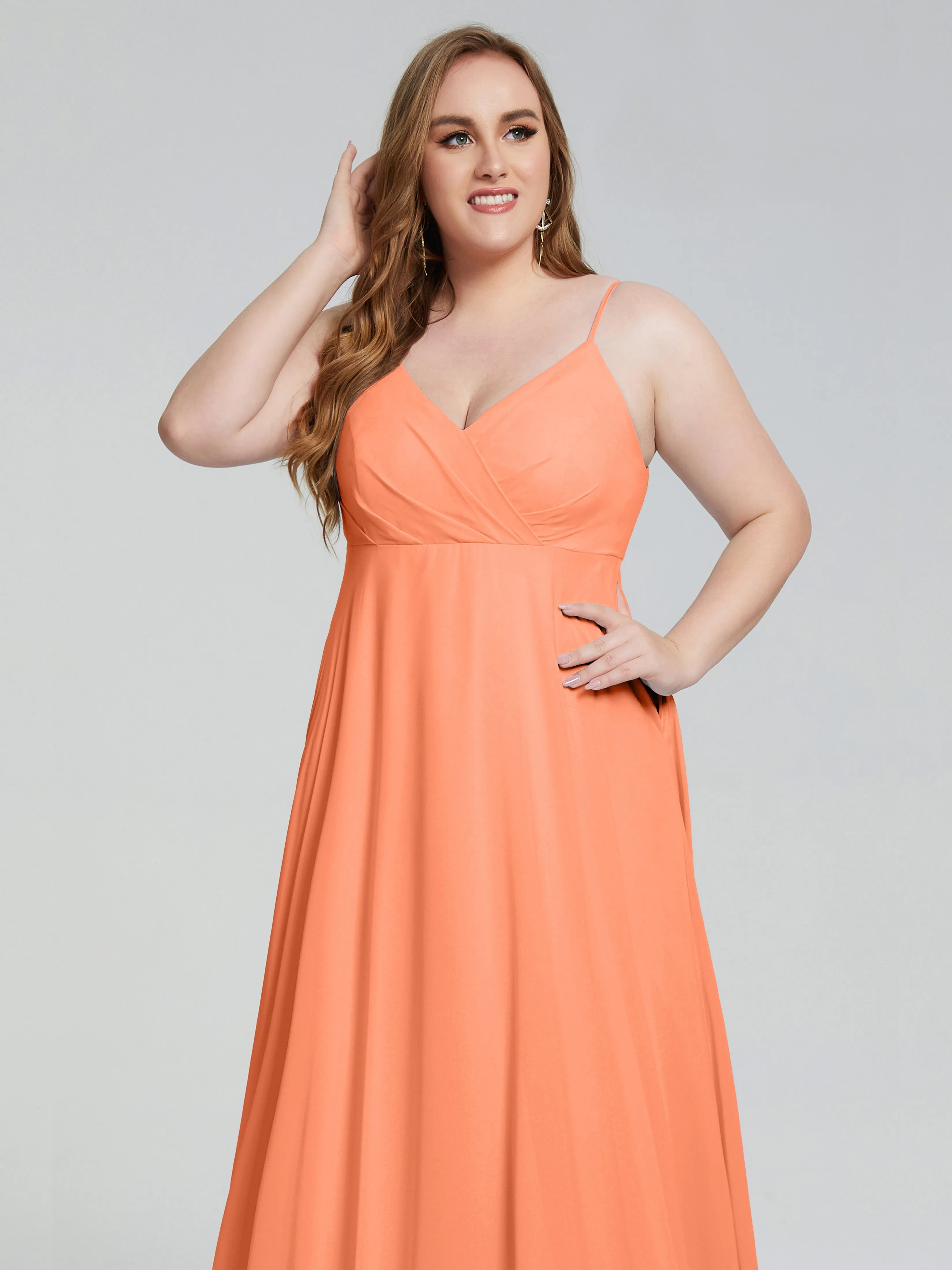 Mariah Elegant Sweep Train Plus Size Bridesmaid Dresses