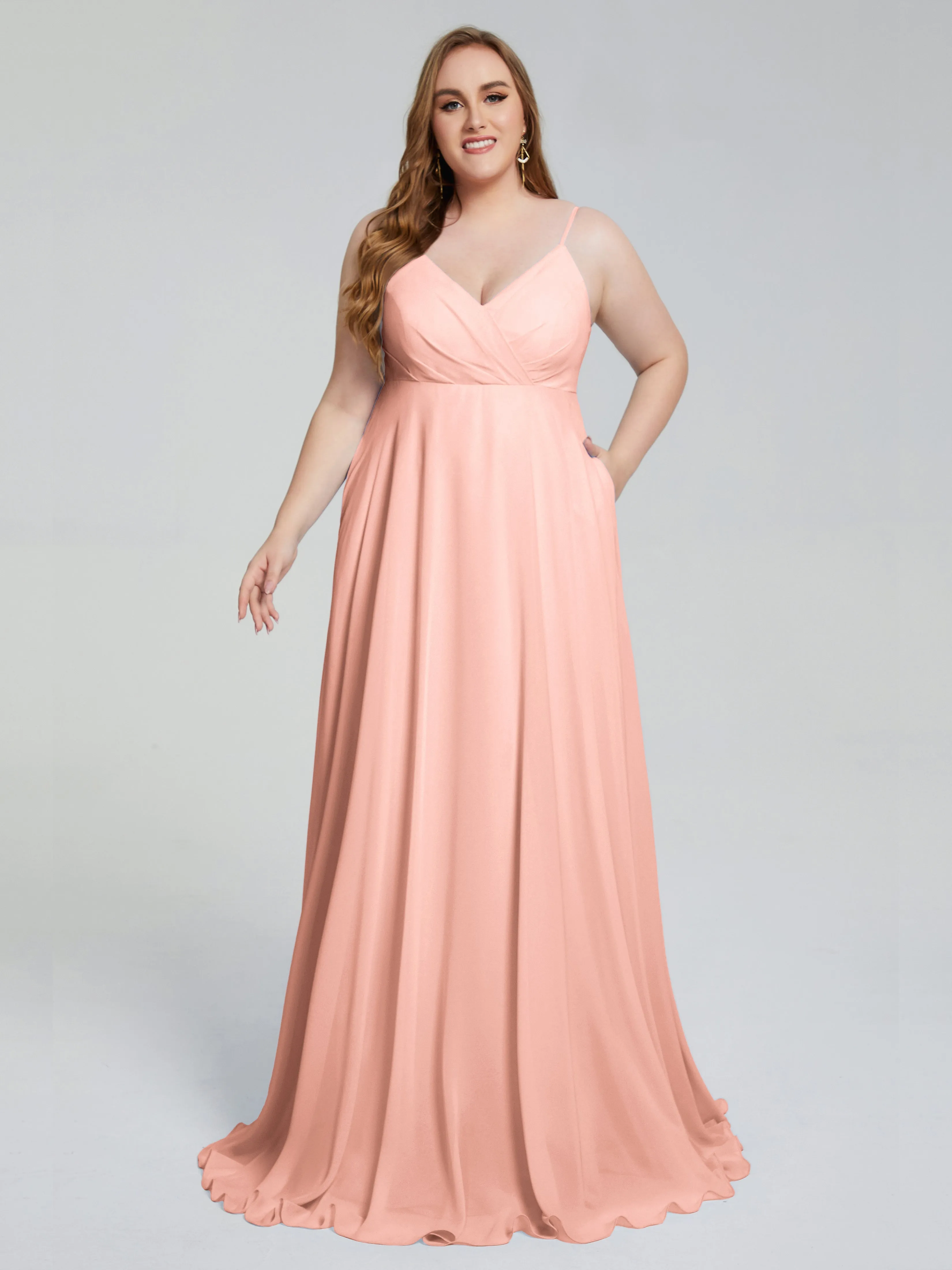 Mariah Elegant Sweep Train Plus Size Bridesmaid Dresses